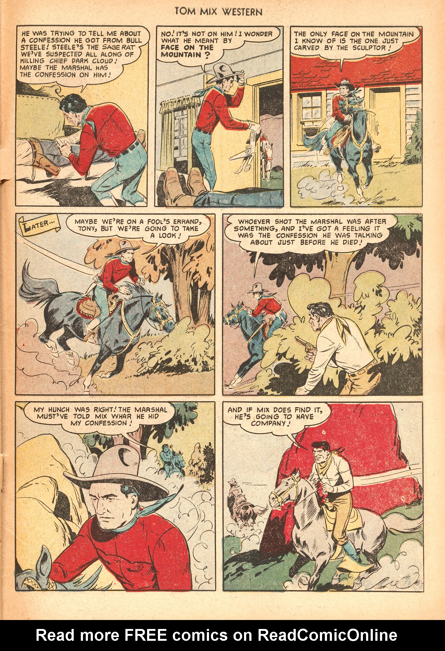 Read online Tom Mix Western (1948) comic -  Issue #40 - 47