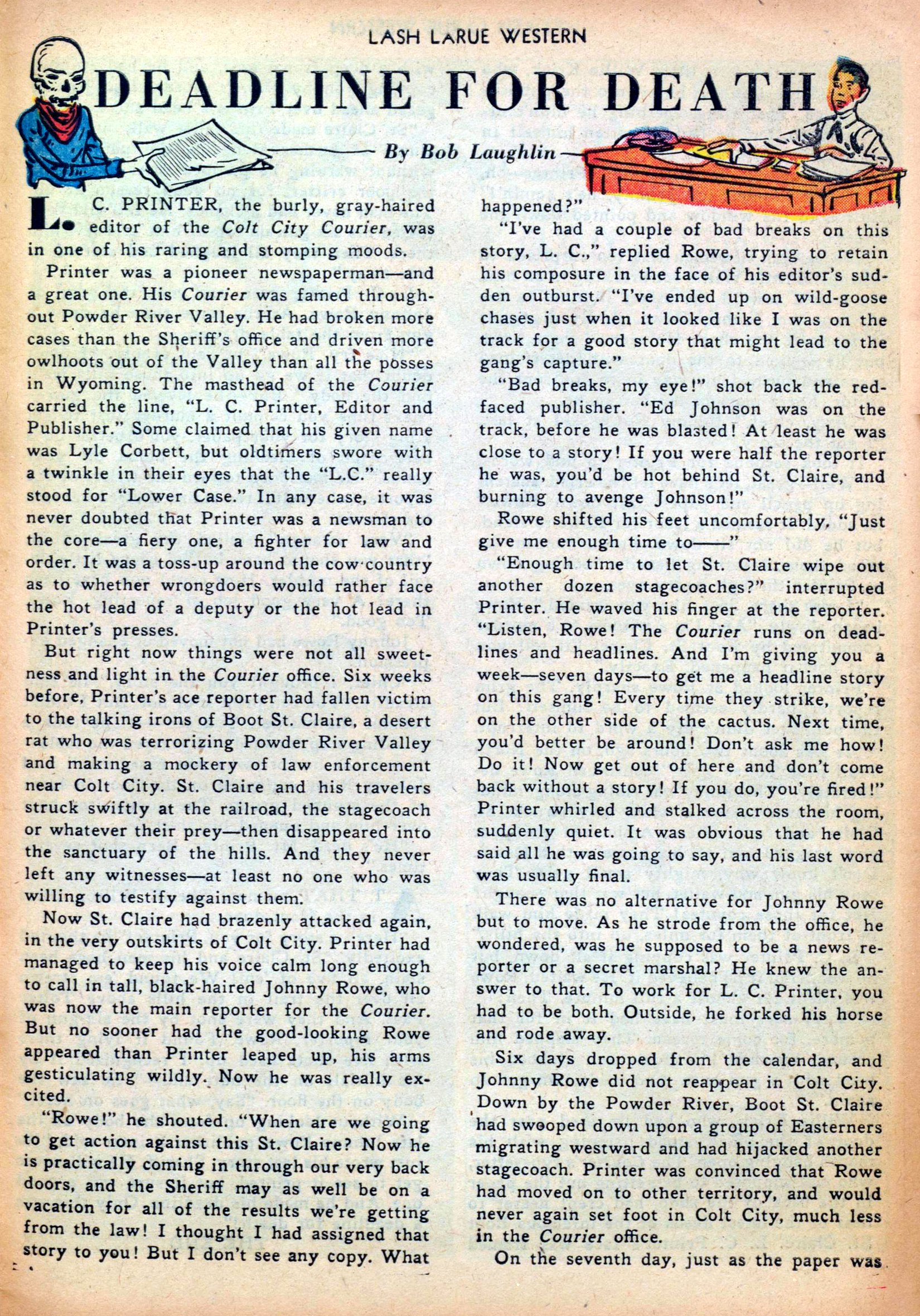 Read online Lash Larue Western (1949) comic -  Issue #25 - 27