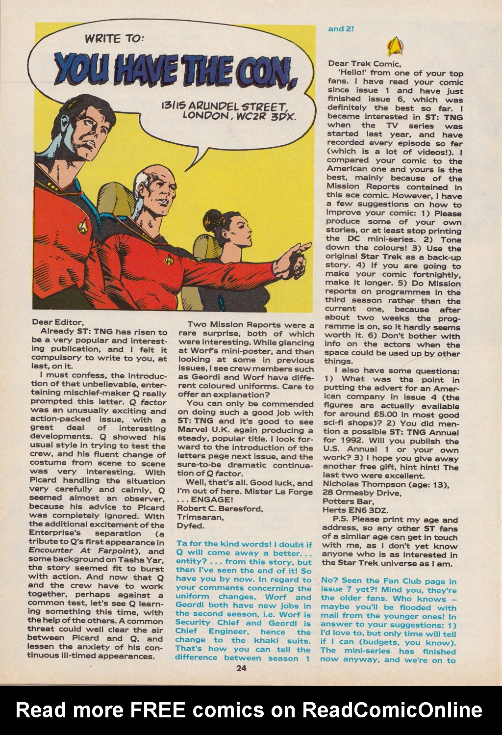 Read online Star Trek The Next Generation (1990) comic -  Issue #10 - 24