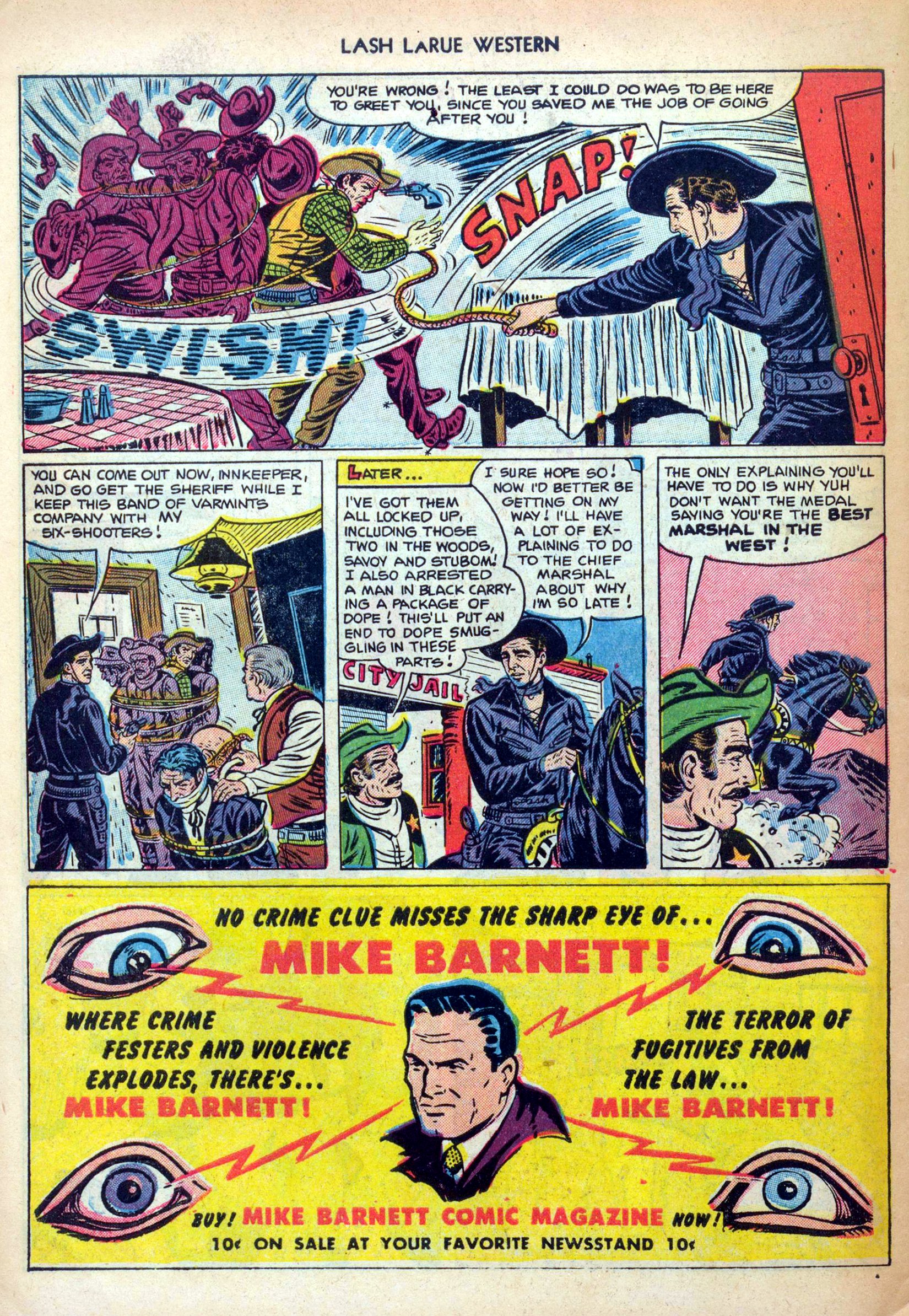 Read online Lash Larue Western (1949) comic -  Issue #31 - 34