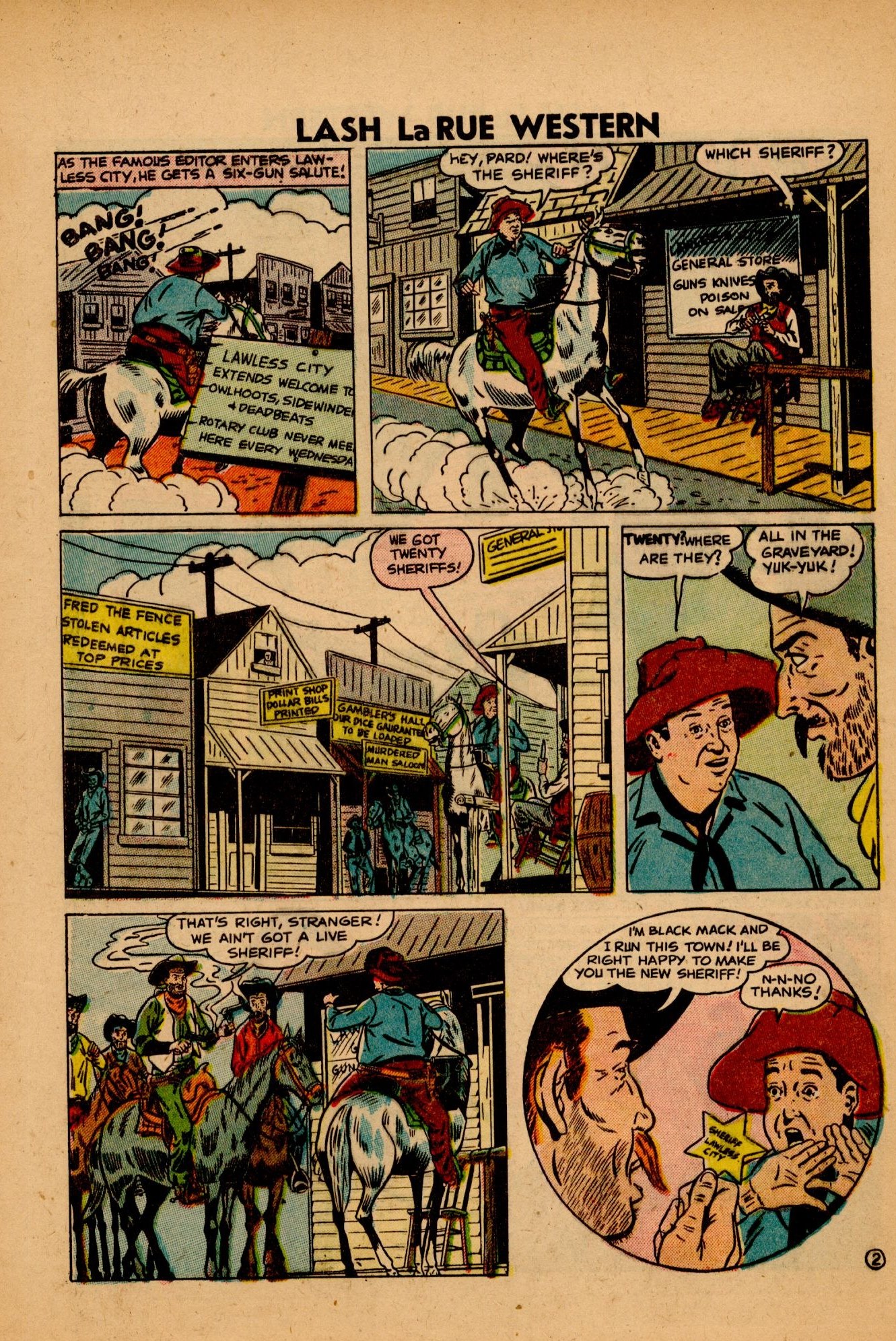 Read online Lash Larue Western (1949) comic -  Issue #63 - 28