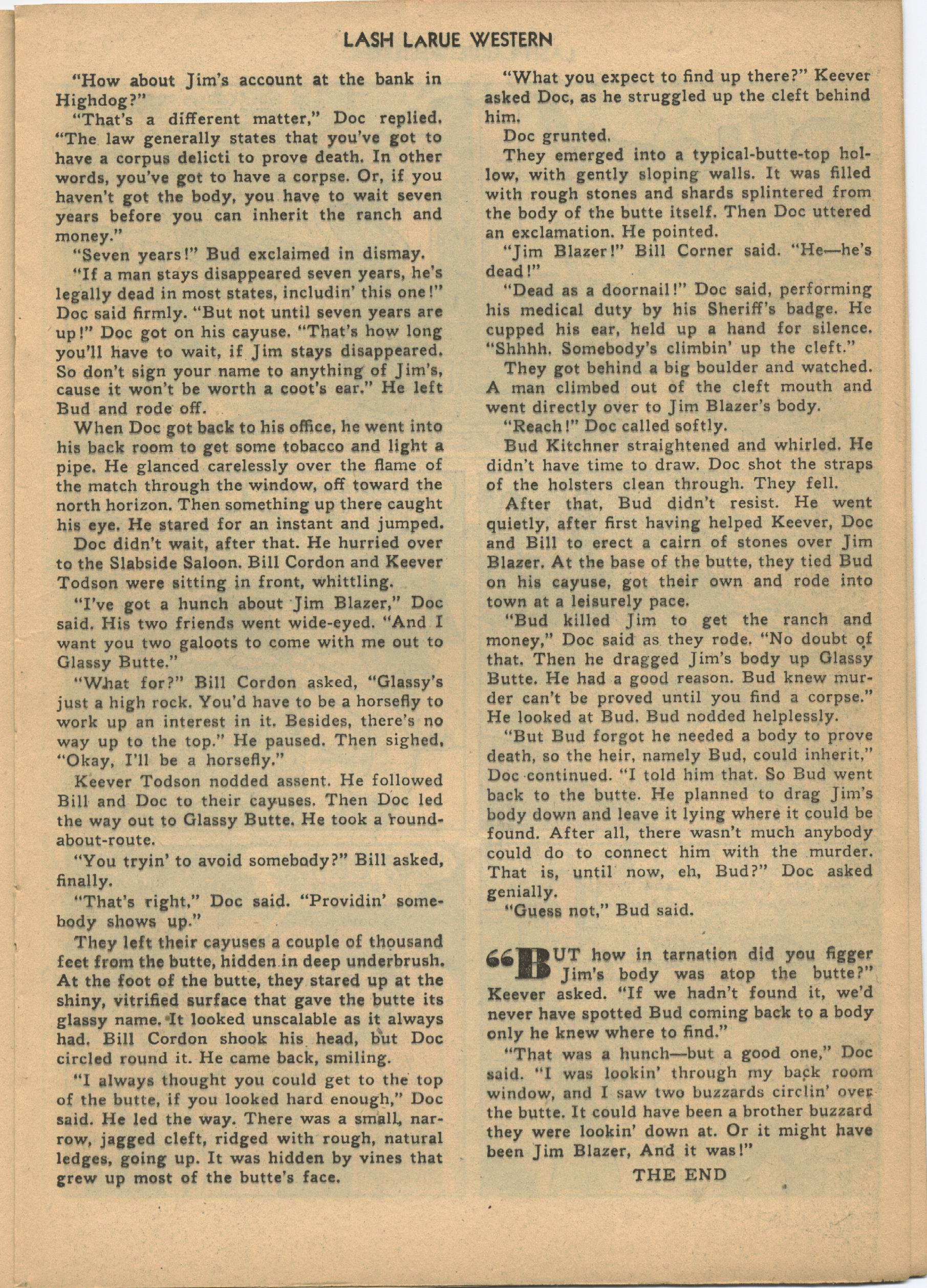 Read online Lash Larue Western (1949) comic -  Issue #21 - 17