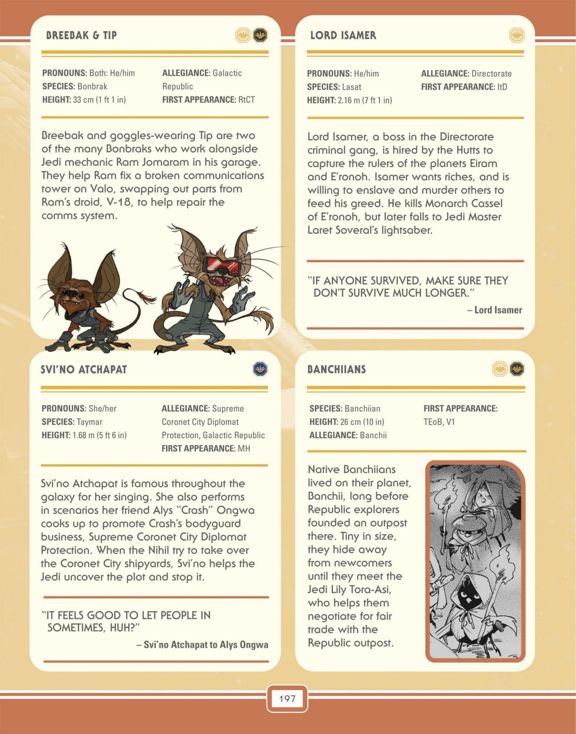 Read online Star Wars: The High Republic Character Encyclopedia comic -  Issue # TPB (Part 2) - 100