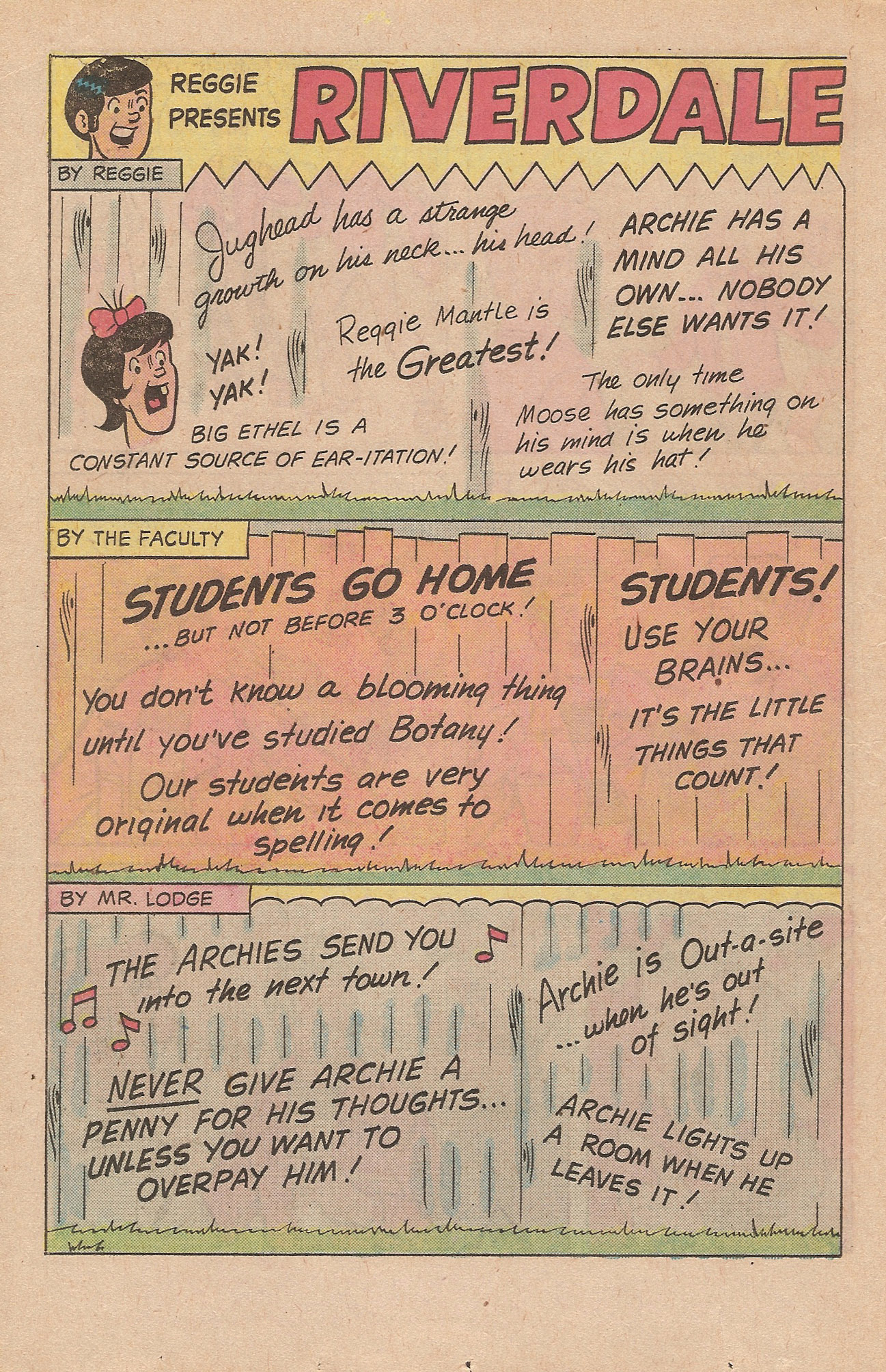 Read online Reggie's Wise Guy Jokes comic -  Issue #36 - 22