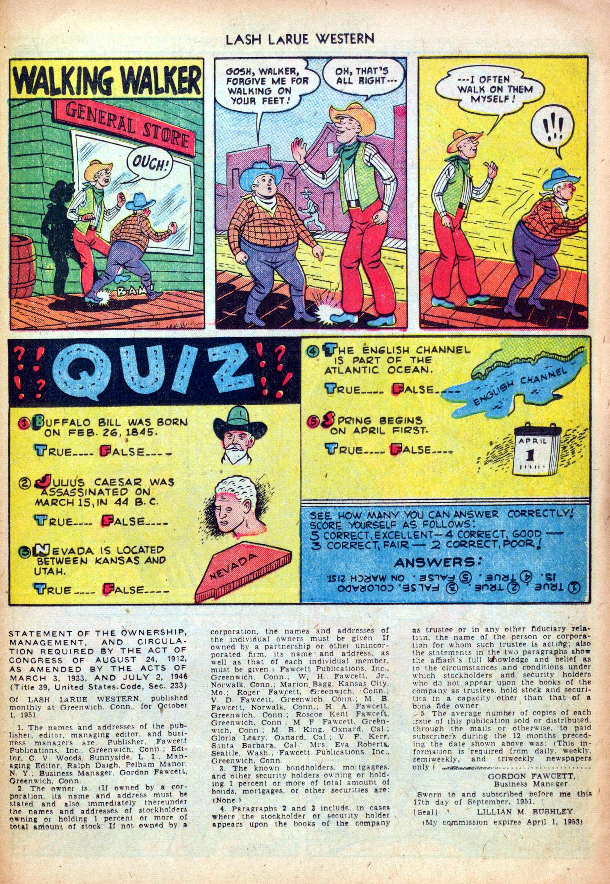Read online Lash Larue Western (1949) comic -  Issue #24 - 25