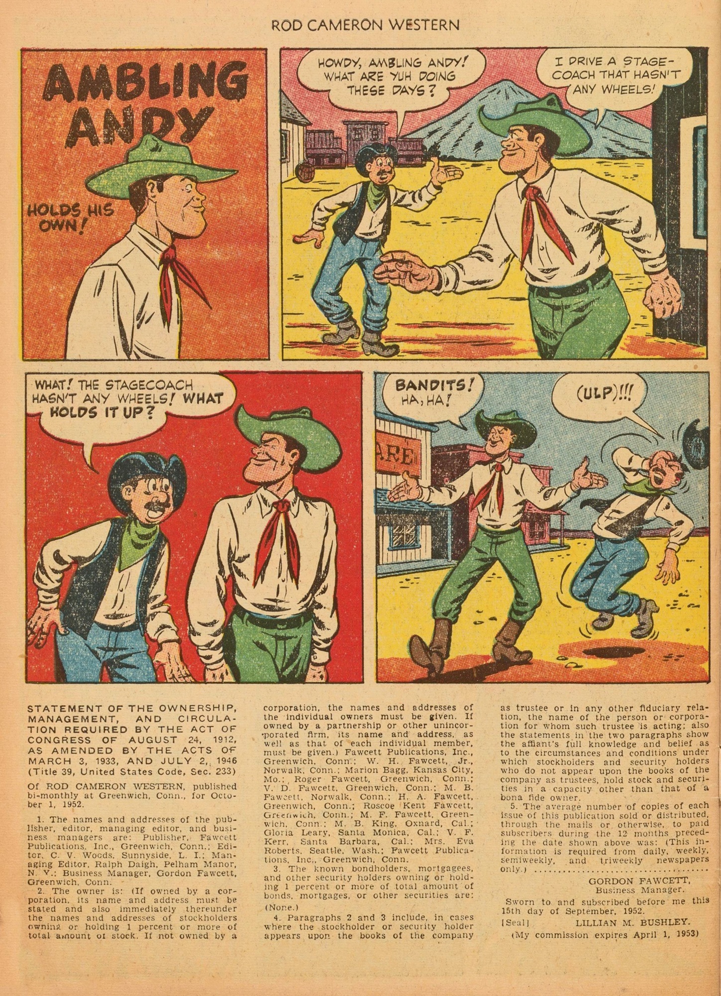 Read online Rod Cameron Western comic -  Issue #19 - 34