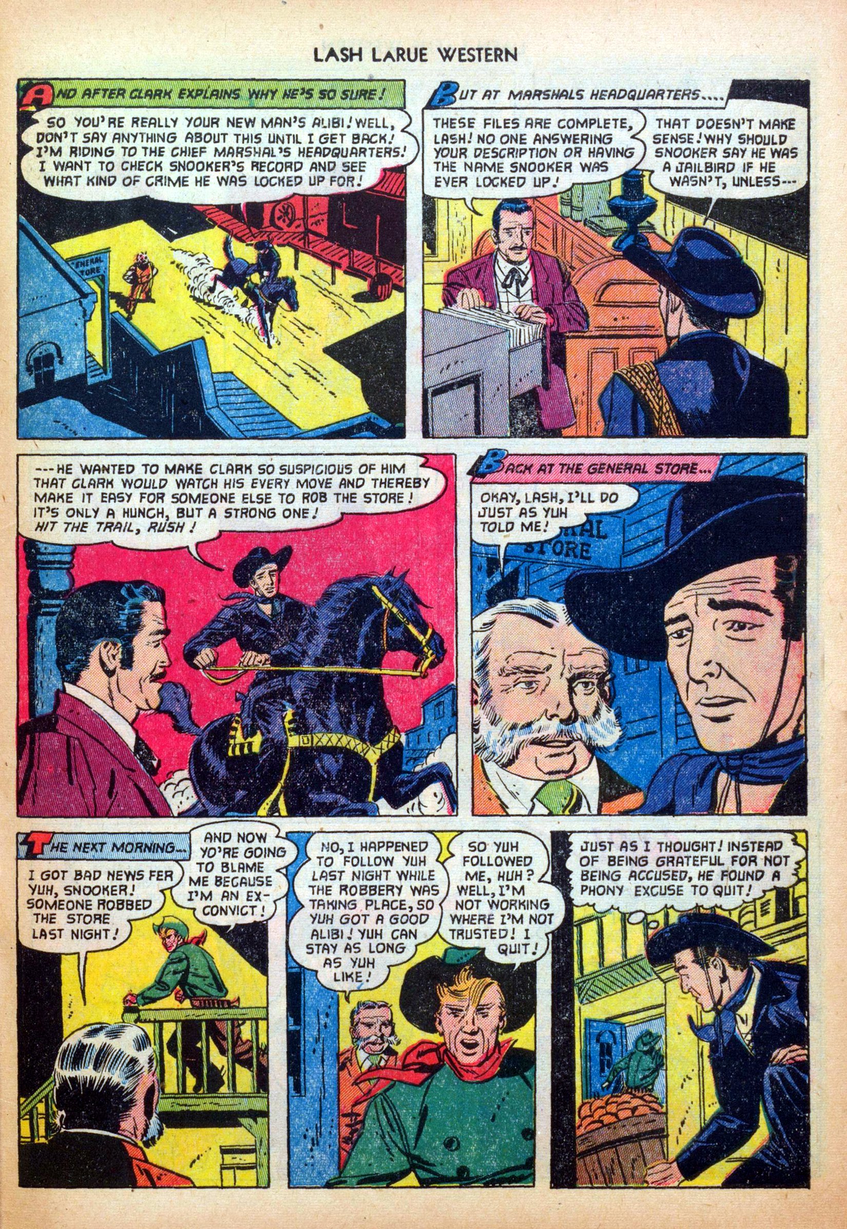 Read online Lash Larue Western (1949) comic -  Issue #28 - 33