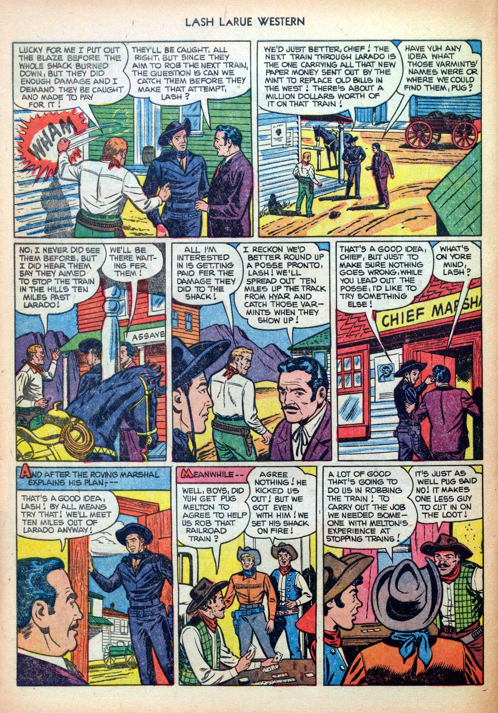 Read online Lash Larue Western (1949) comic -  Issue #26 - 28