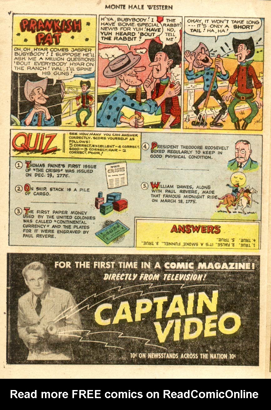 Read online Monte Hale Western comic -  Issue #58 - 37