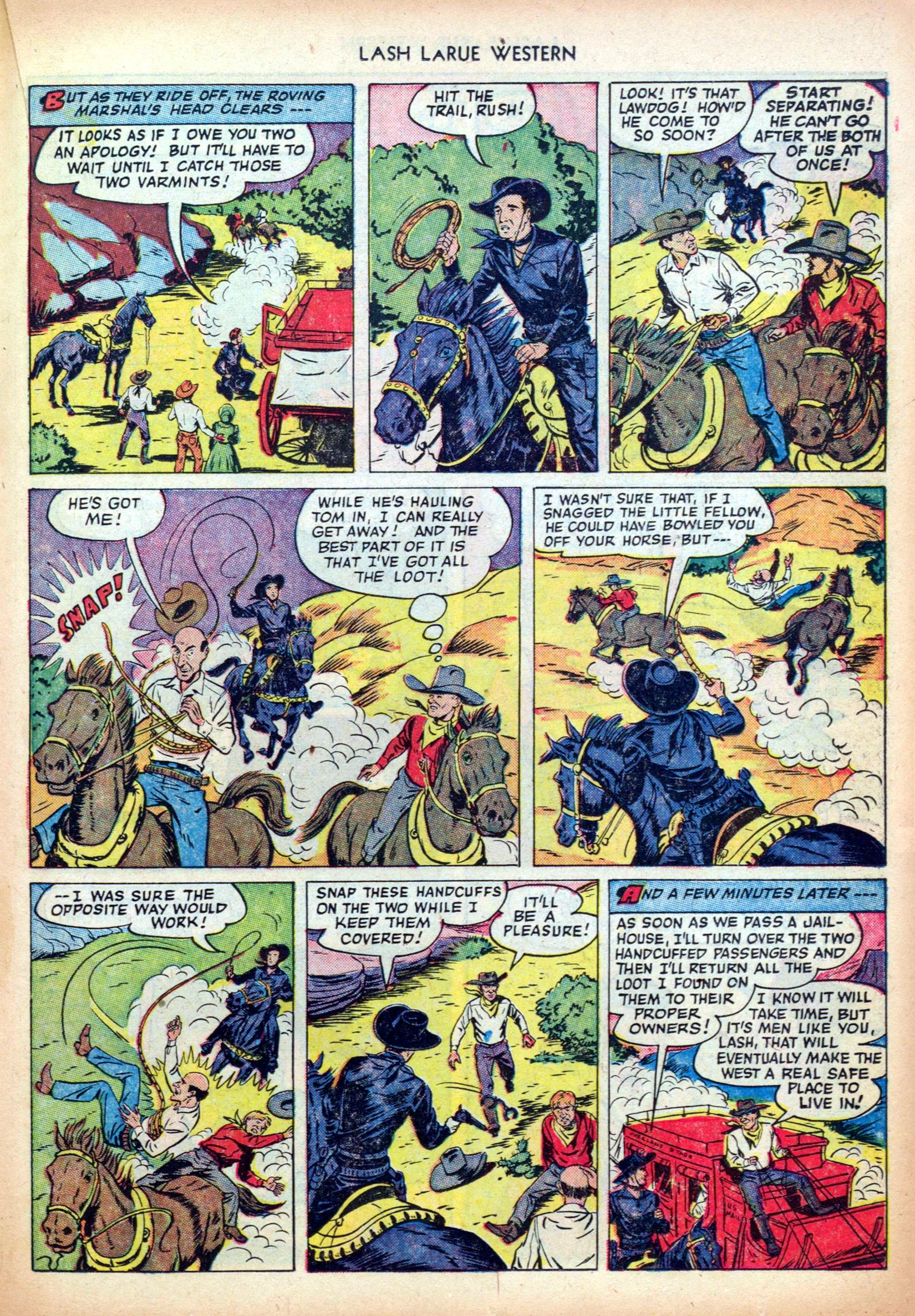 Read online Lash Larue Western (1949) comic -  Issue #26 - 19