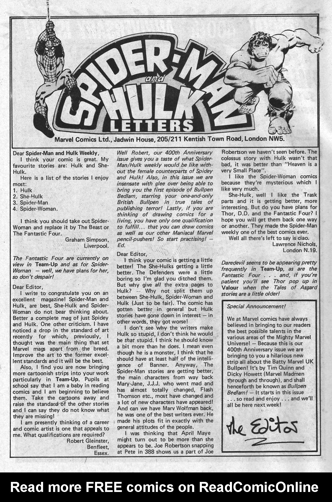 Read online Spider-Man and Hulk Weekly comic -  Issue #400 - 2