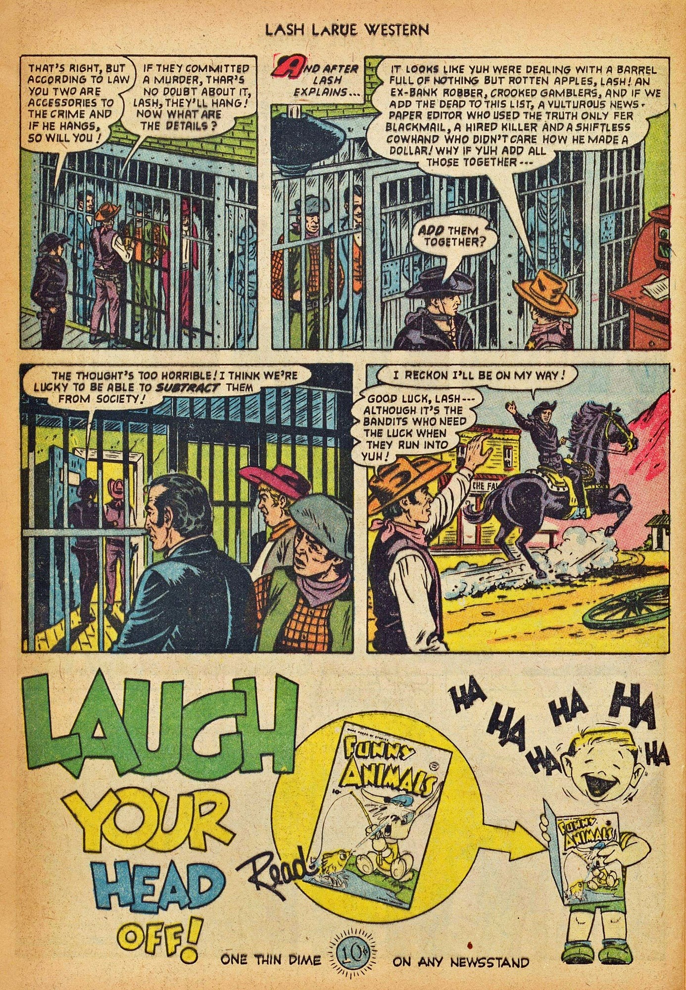 Read online Lash Larue Western (1949) comic -  Issue #42 - 28