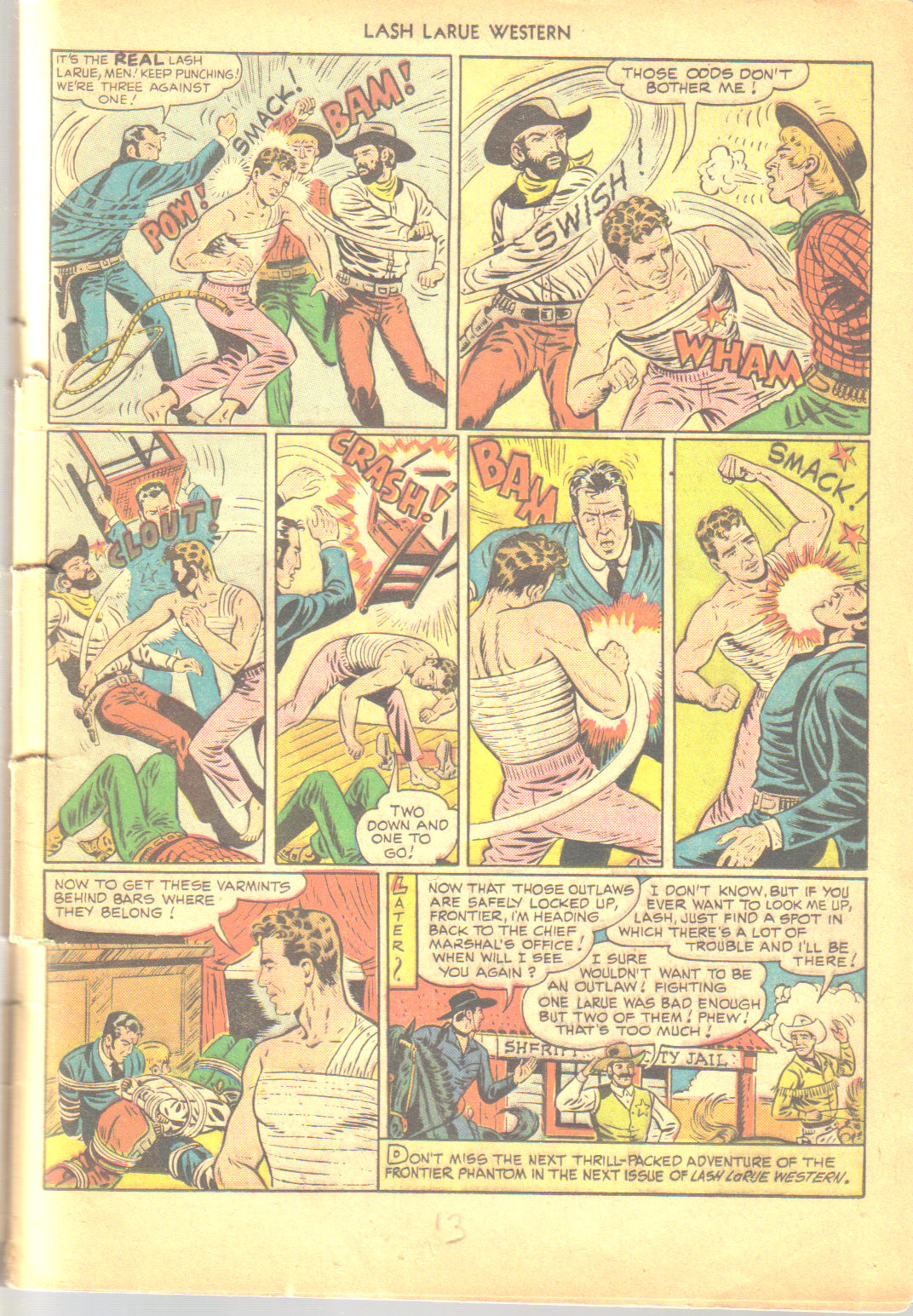 Read online Lash Larue Western (1949) comic -  Issue #6 - 13