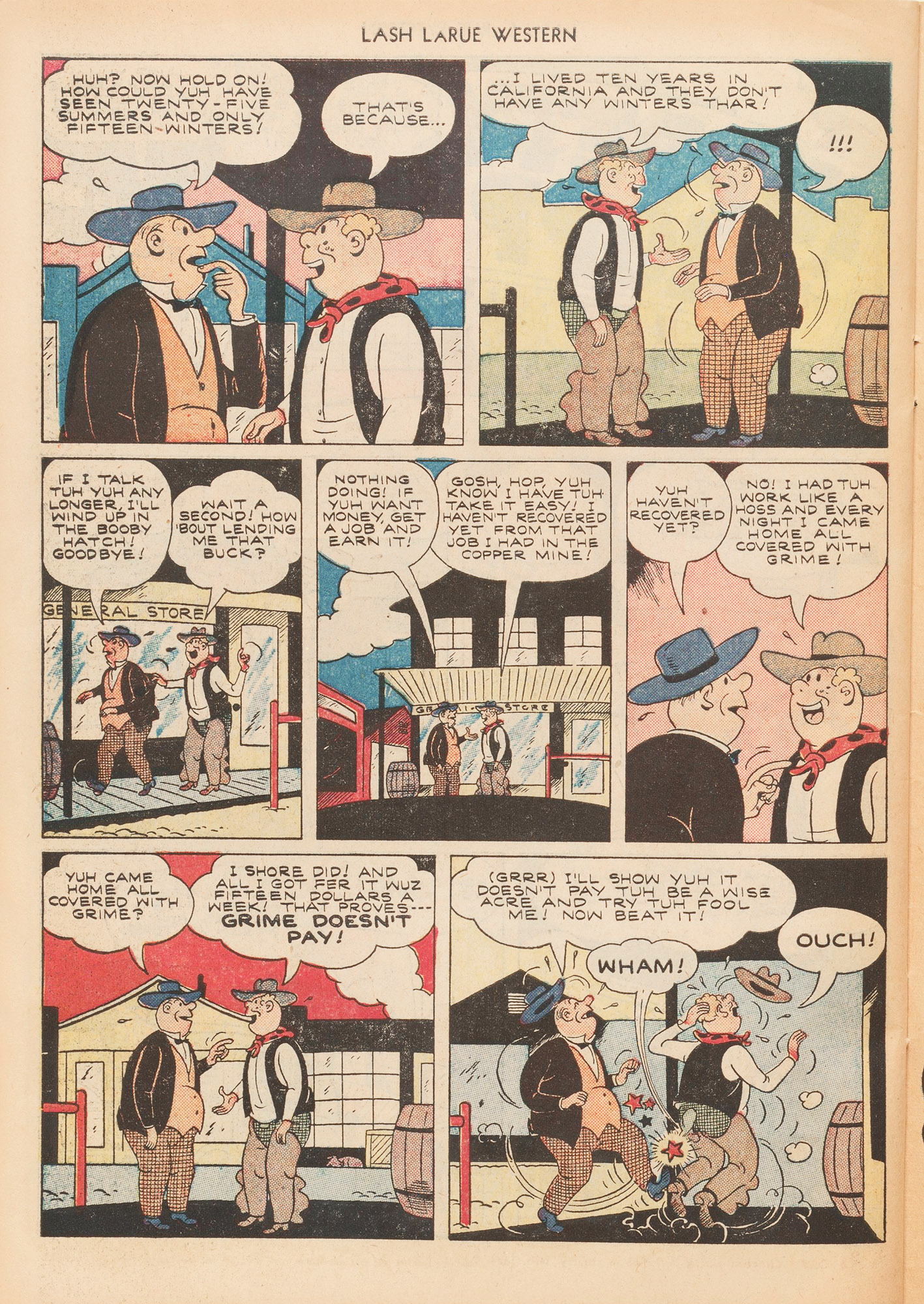 Read online Lash Larue Western (1949) comic -  Issue #7 - 34