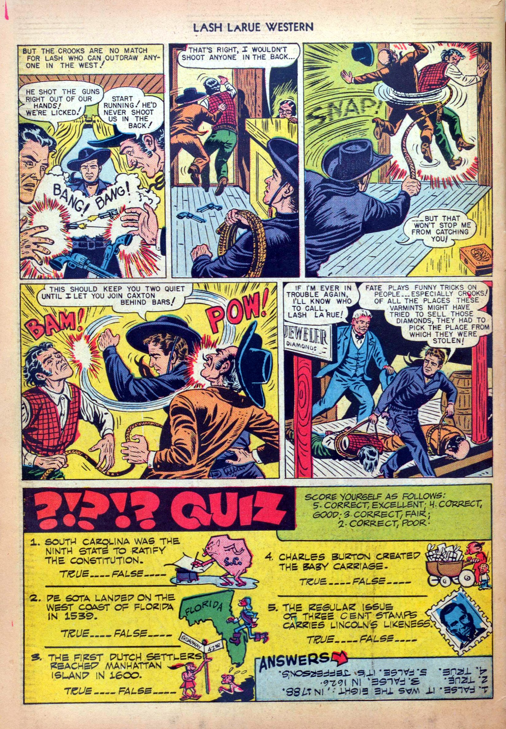 Read online Lash Larue Western (1949) comic -  Issue #5 - 34
