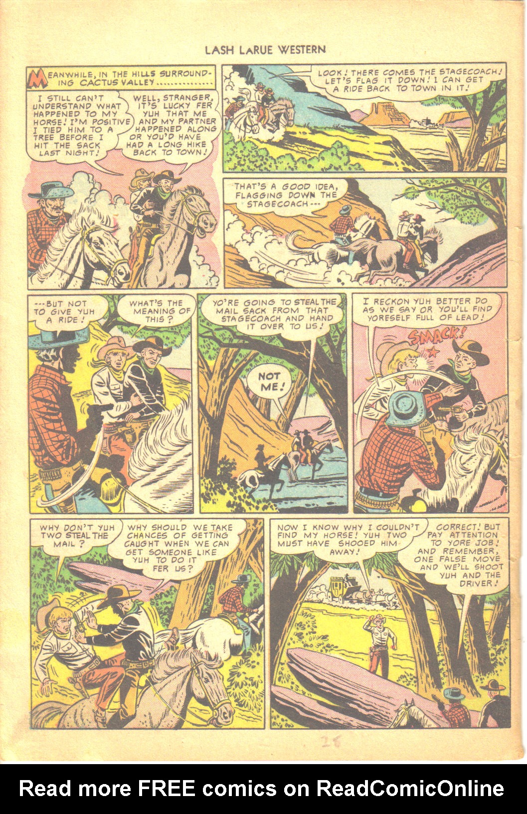 Read online Lash Larue Western (1949) comic -  Issue #6 - 28