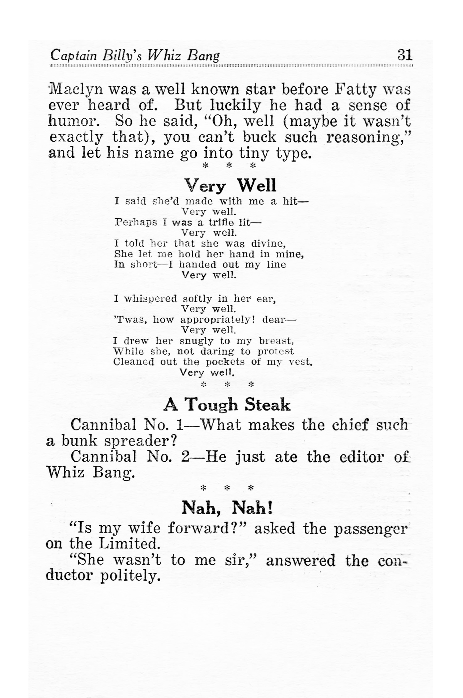 Read online Captain Billy's Whiz Bang comic -  Issue #30 - 33