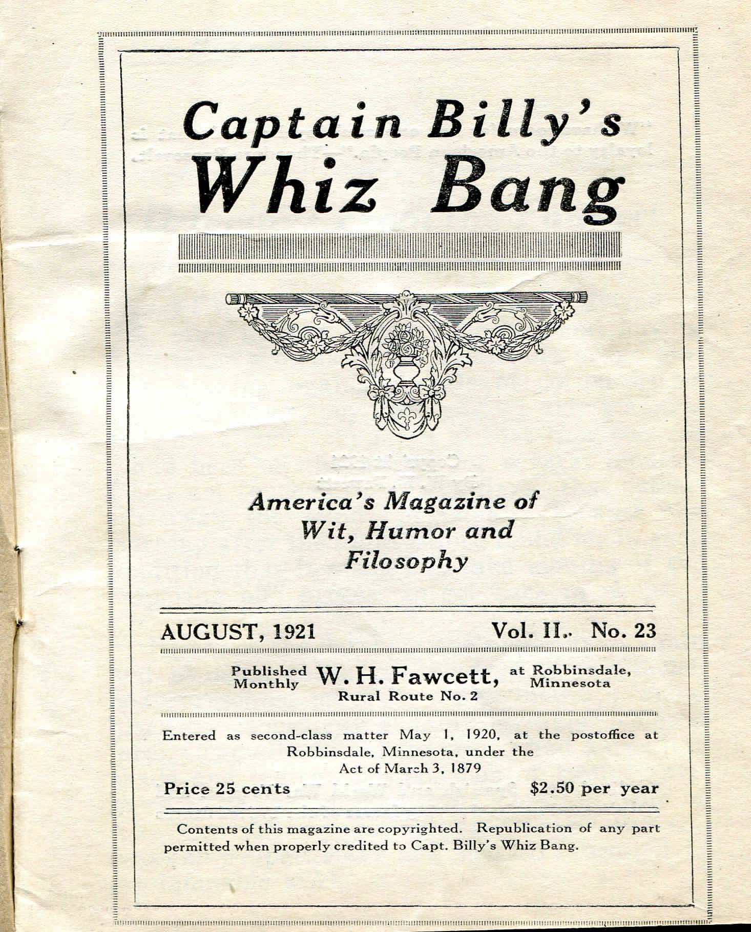 Read online Captain Billy's Whiz Bang comic -  Issue #23 - 3