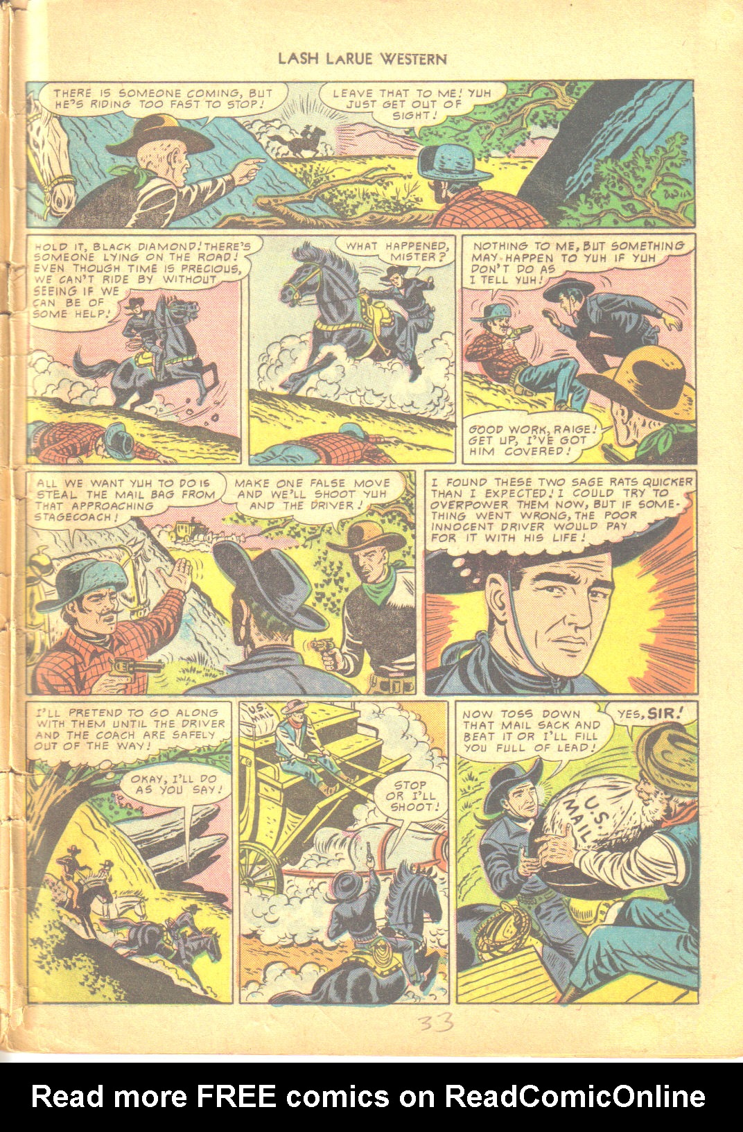 Read online Lash Larue Western (1949) comic -  Issue #6 - 33