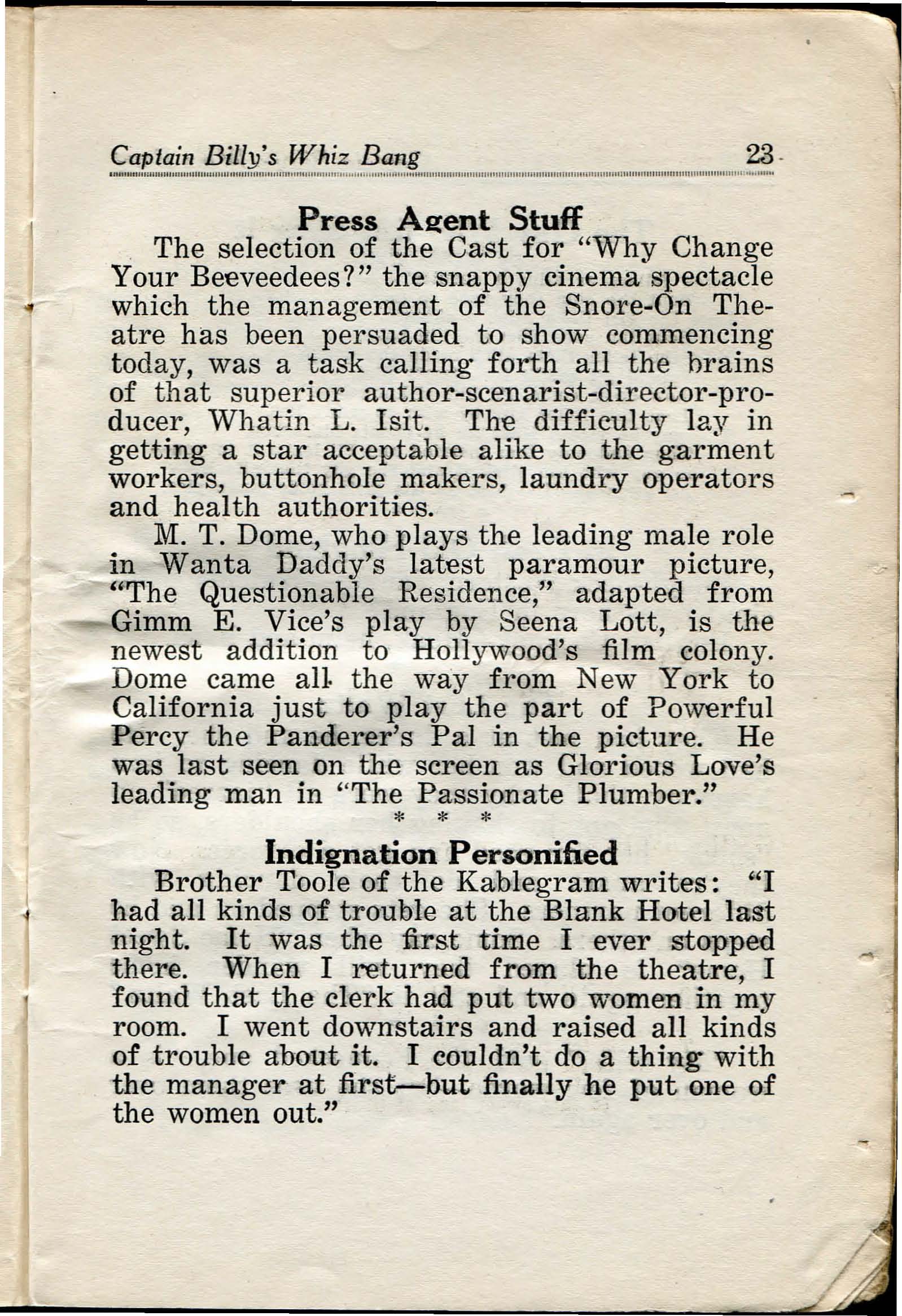 Read online Captain Billy's Whiz Bang comic -  Issue #29 - 25