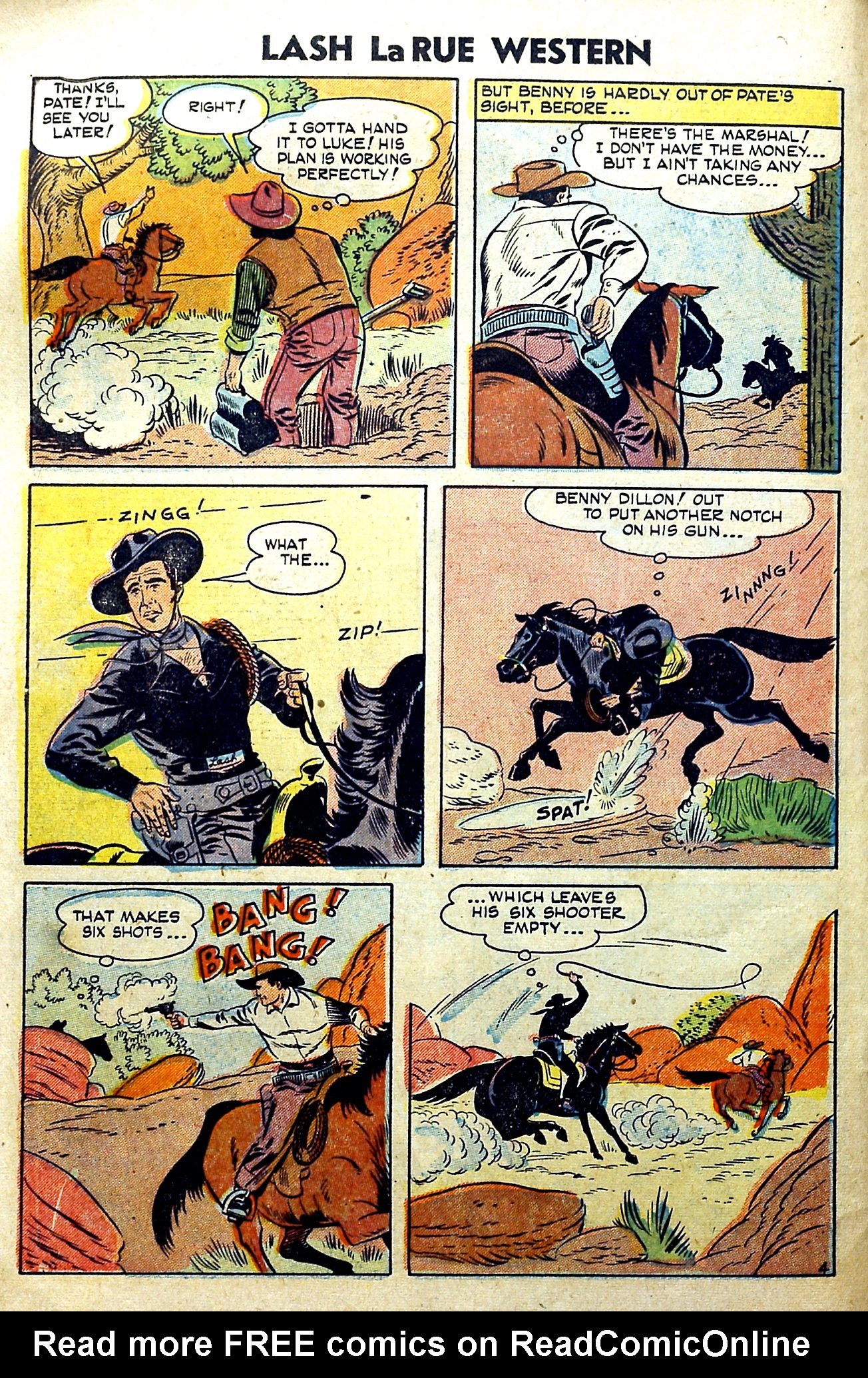 Read online Lash Larue Western (1949) comic -  Issue #51 - 6