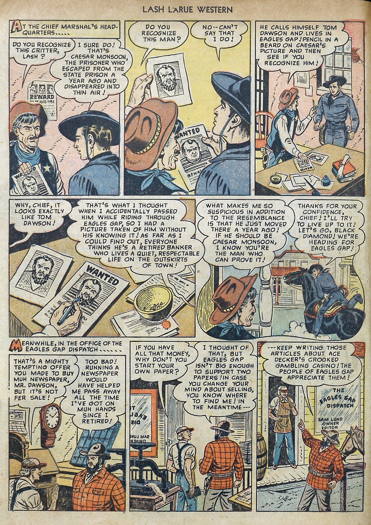 Read online Lash Larue Western (1949) comic -  Issue #3 - 4