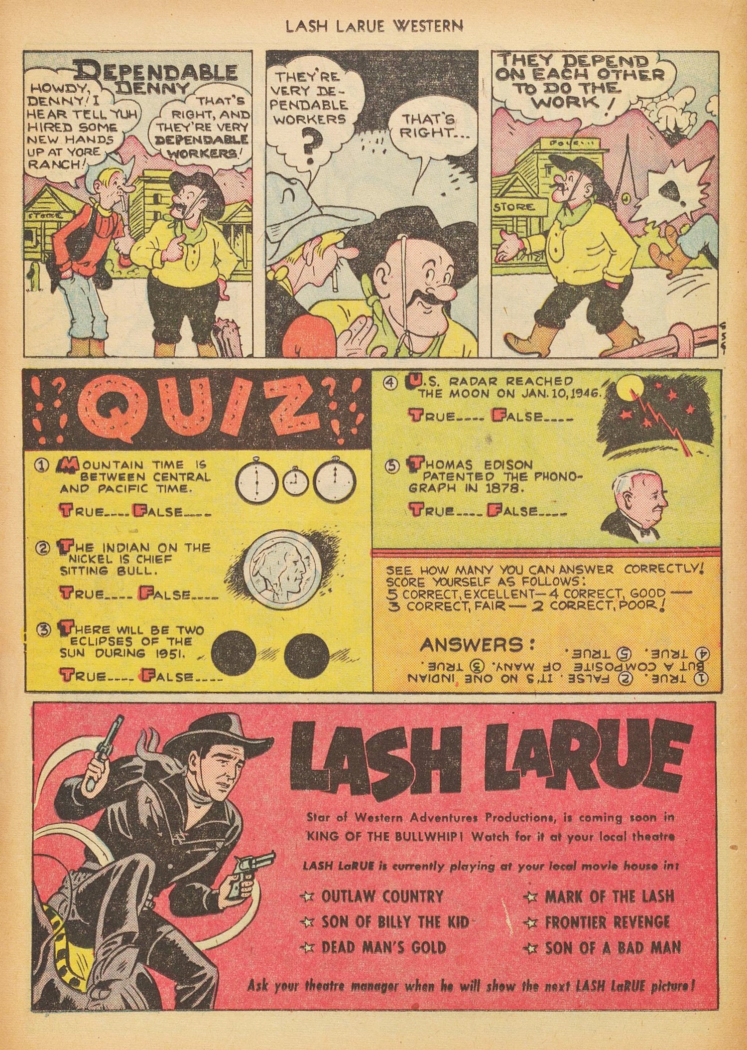 Read online Lash Larue Western (1949) comic -  Issue #17 - 16
