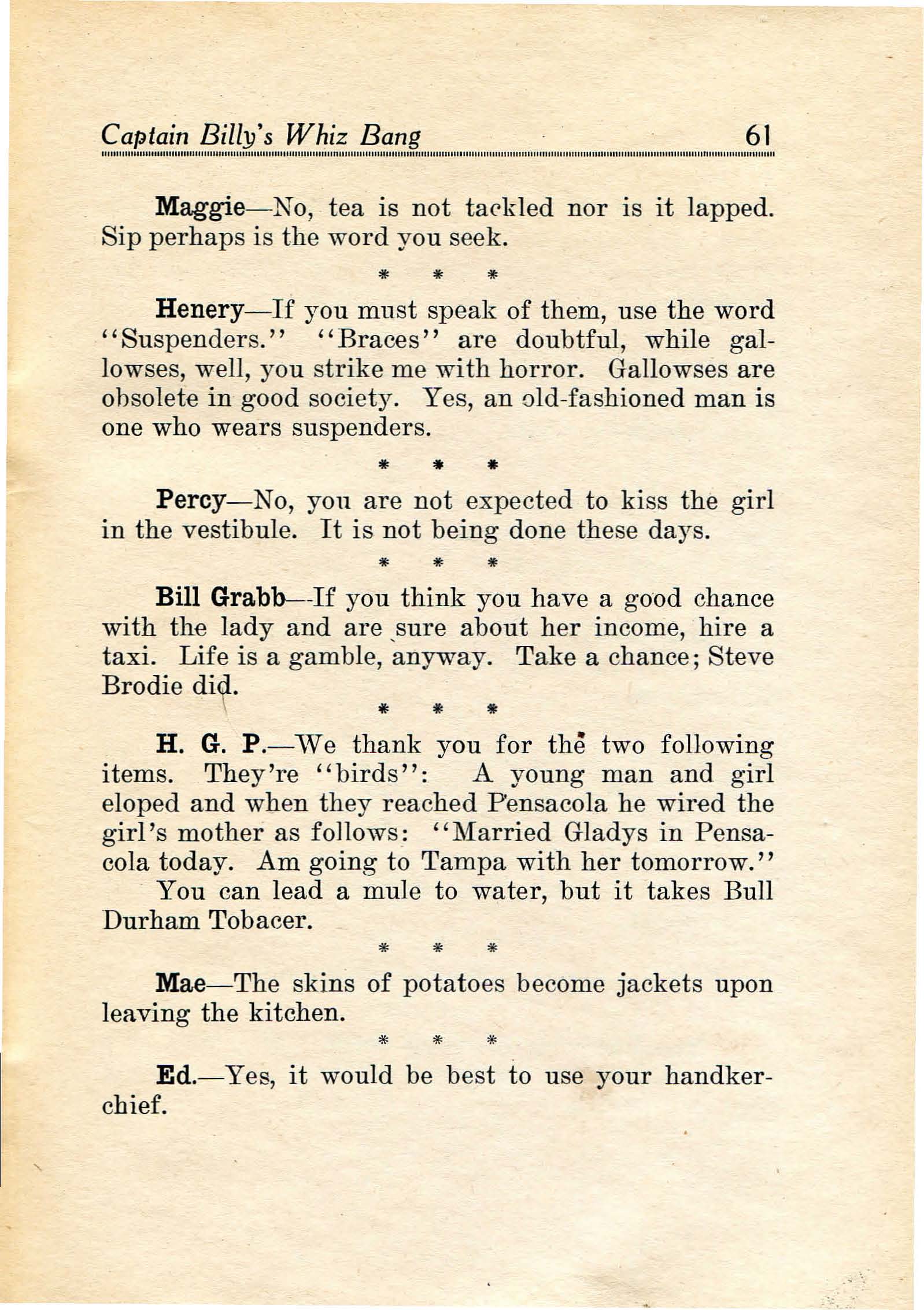 Read online Captain Billy's Whiz Bang comic -  Issue #11 - 63