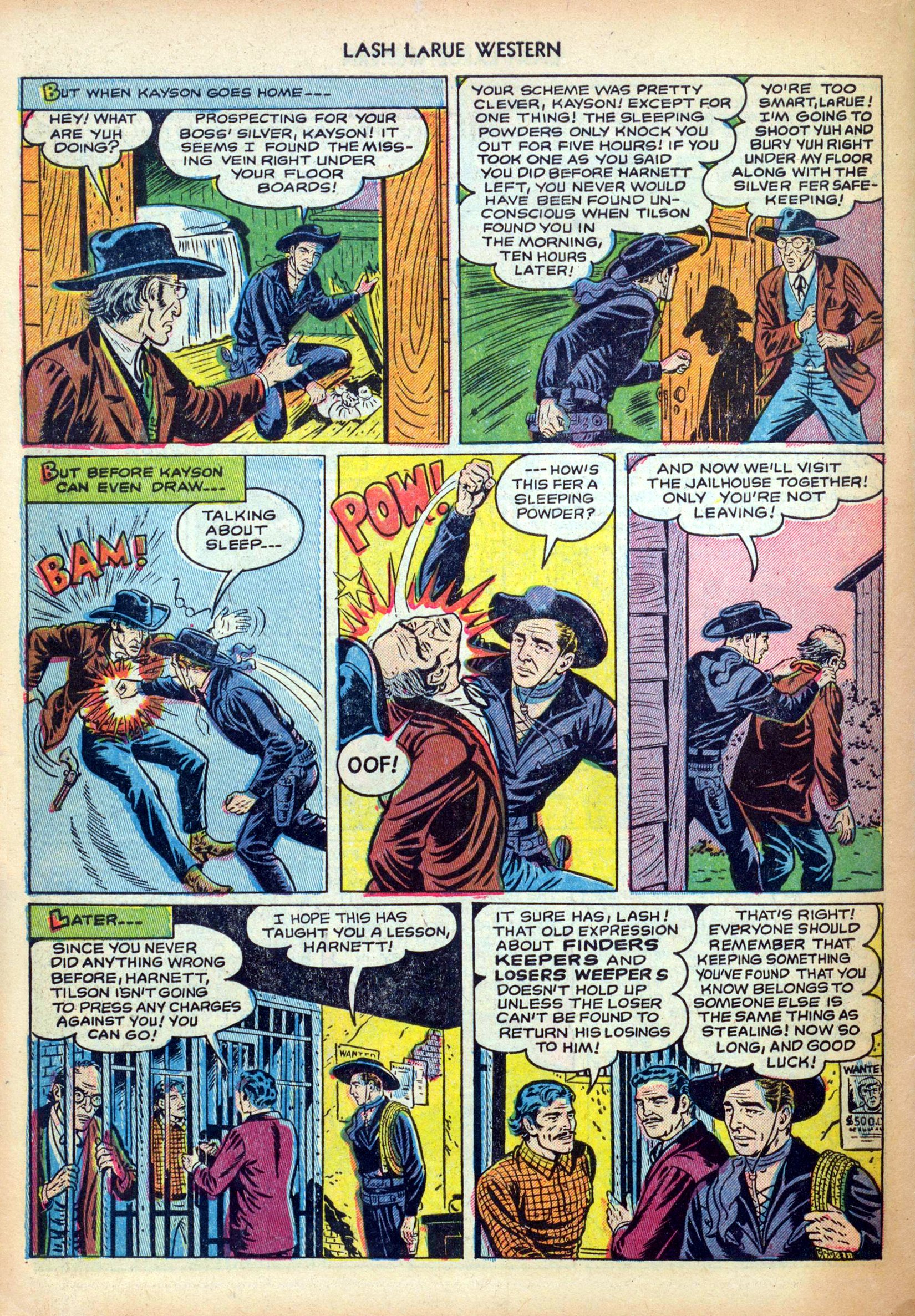 Read online Lash Larue Western (1949) comic -  Issue #30 - 34