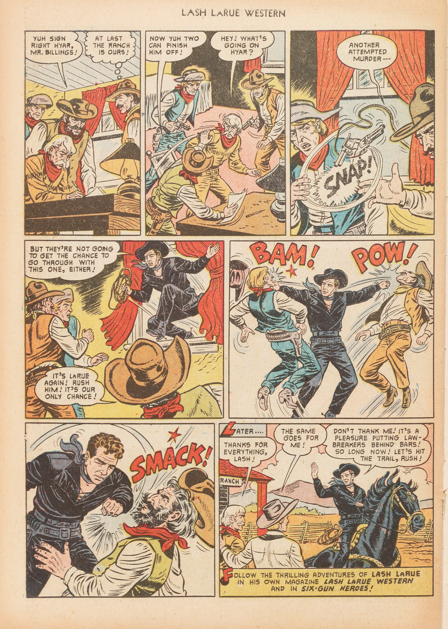Read online Lash Larue Western (1949) comic -  Issue #16 - 34