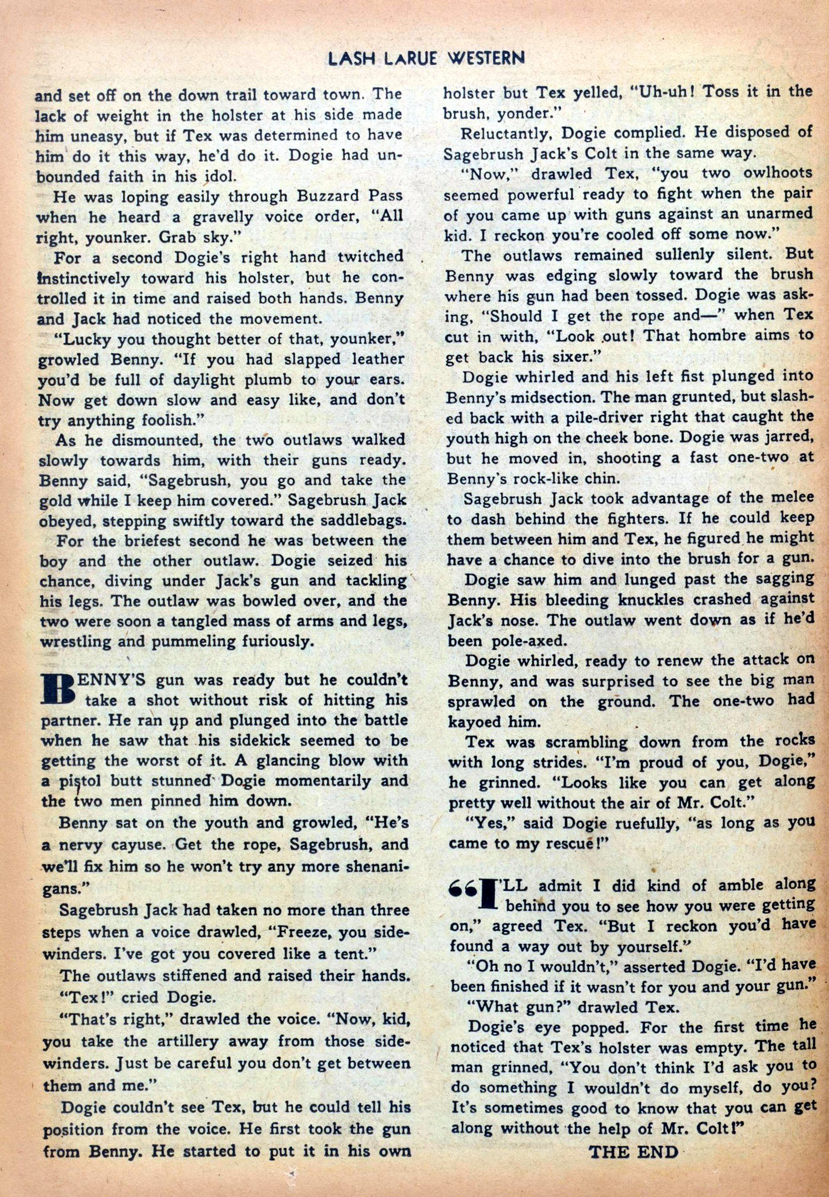 Read online Lash Larue Western (1949) comic -  Issue #5 - 26