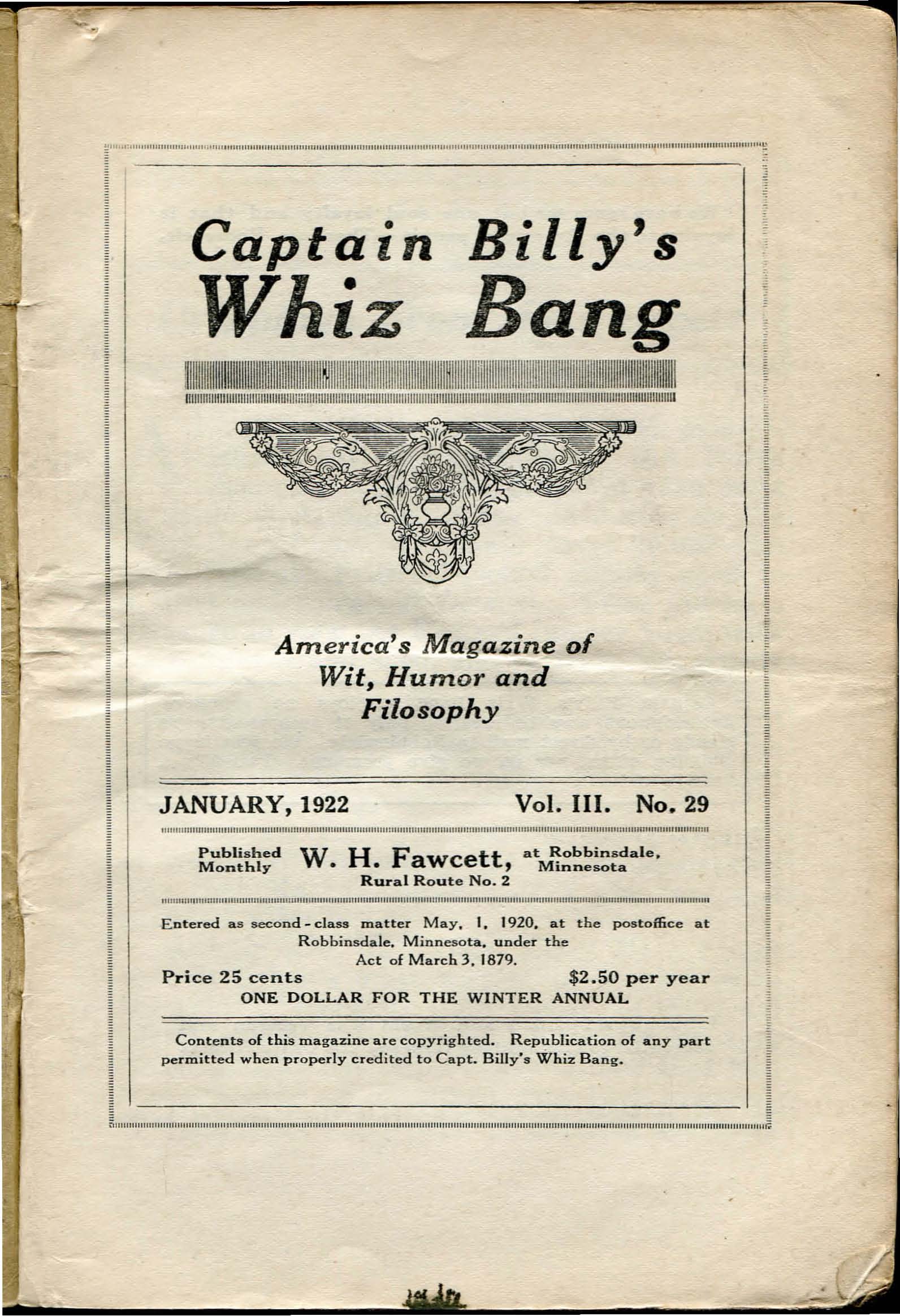 Read online Captain Billy's Whiz Bang comic -  Issue #29 - 3