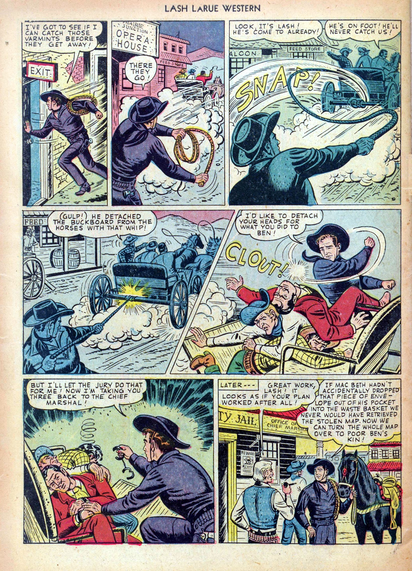 Read online Lash Larue Western (1949) comic -  Issue #4 - 34