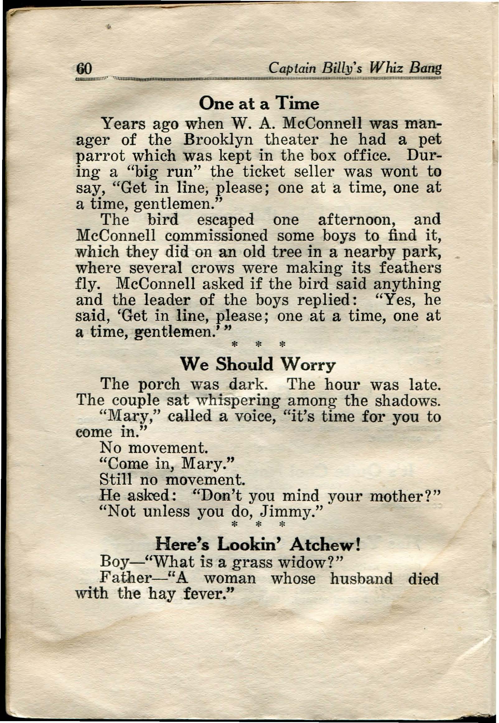 Read online Captain Billy's Whiz Bang comic -  Issue #31 - 62