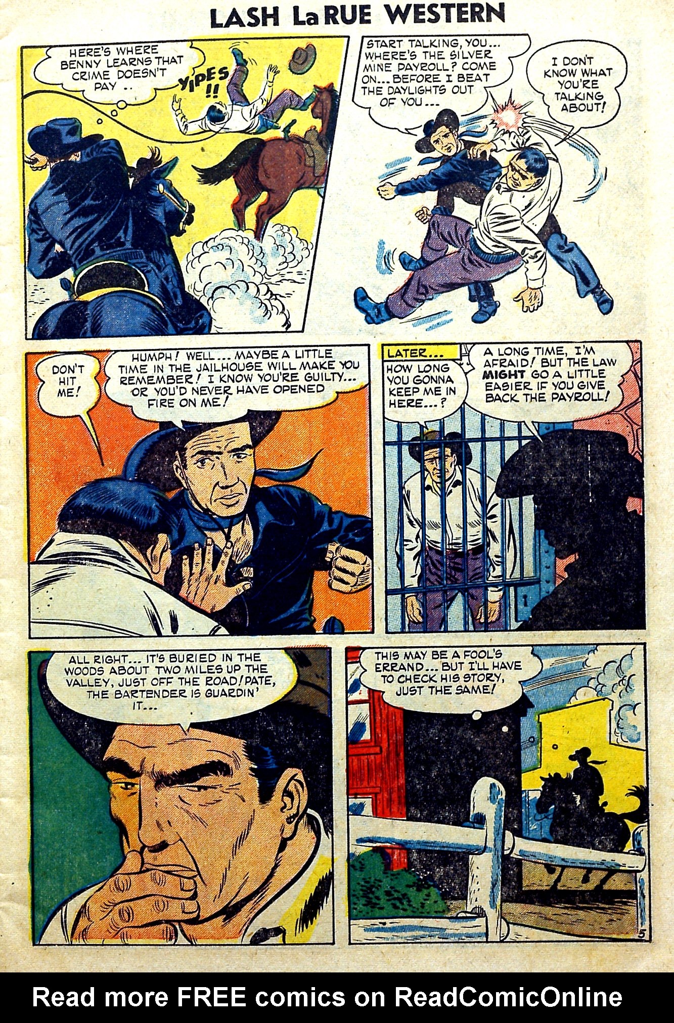 Read online Lash Larue Western (1949) comic -  Issue #51 - 7