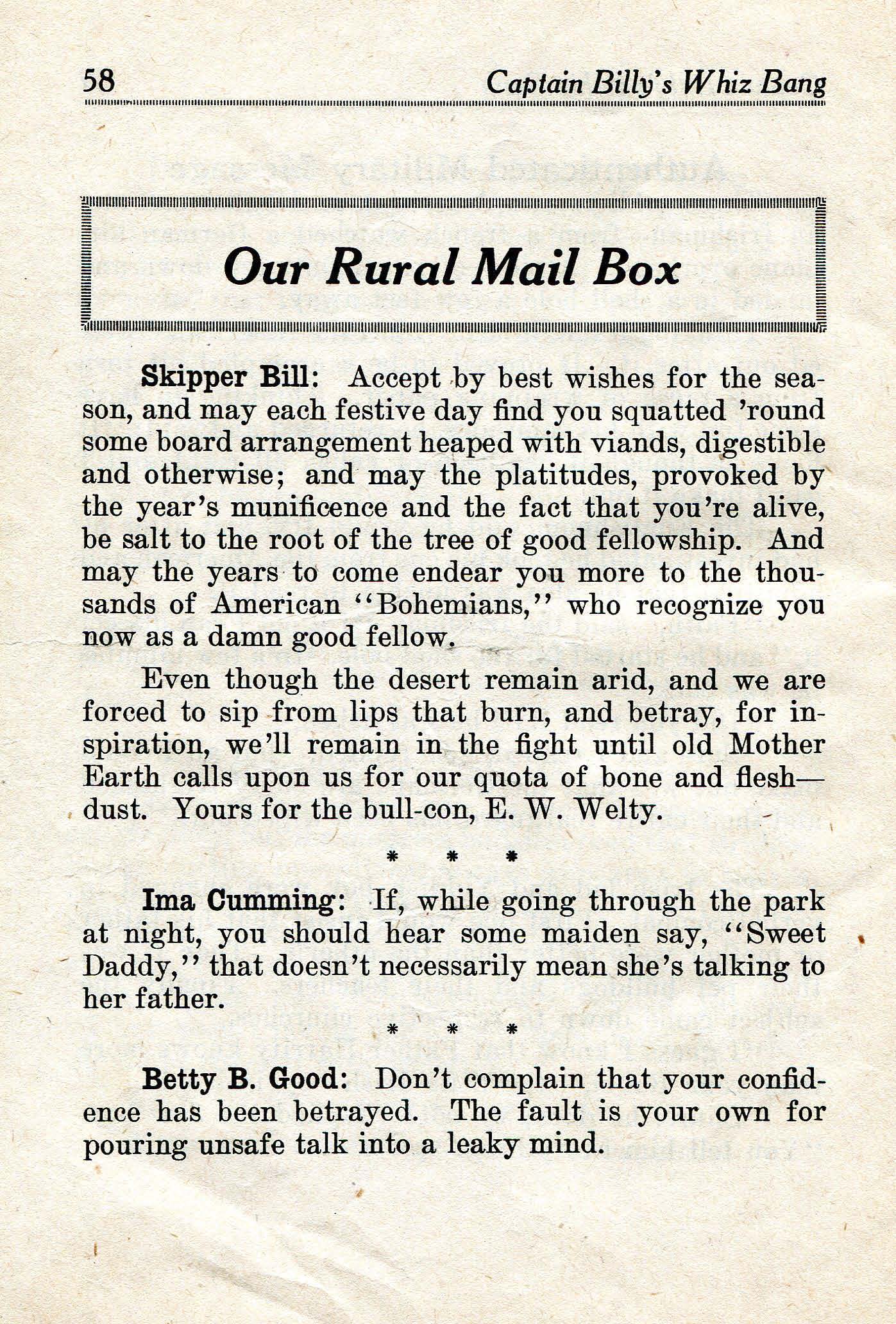 Read online Captain Billy's Whiz Bang comic -  Issue #17 - 60