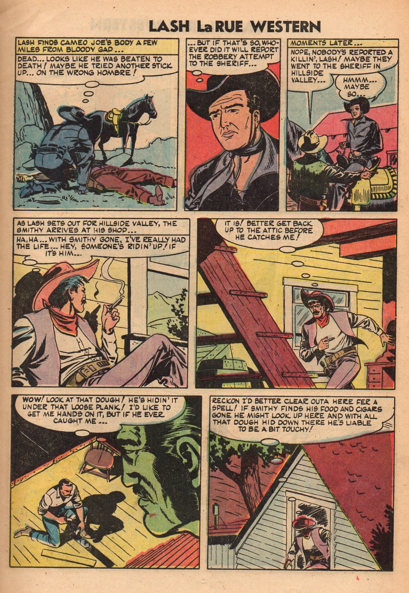 Read online Lash Larue Western (1949) comic -  Issue #48 - 13