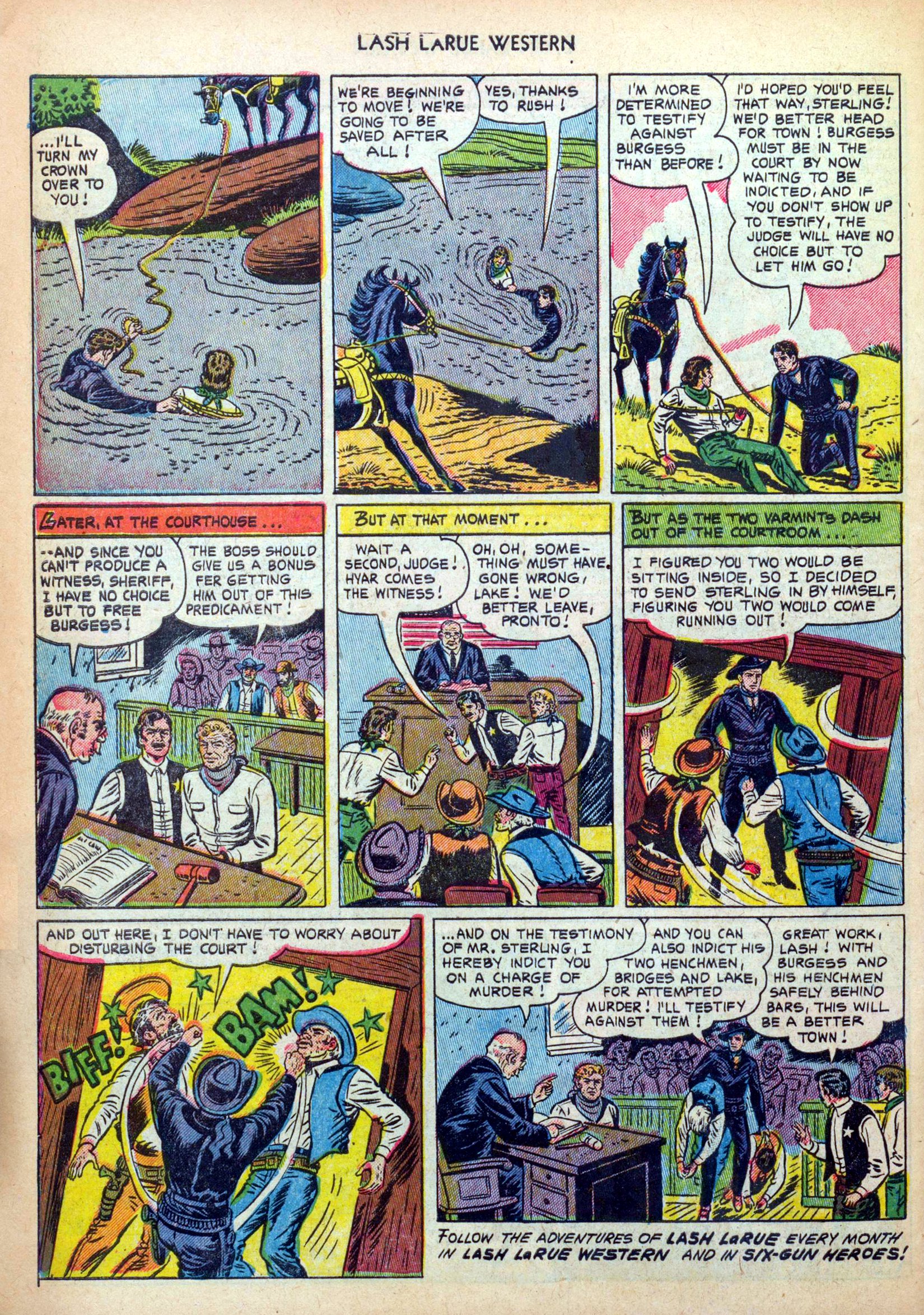 Read online Lash Larue Western (1949) comic -  Issue #34 - 34