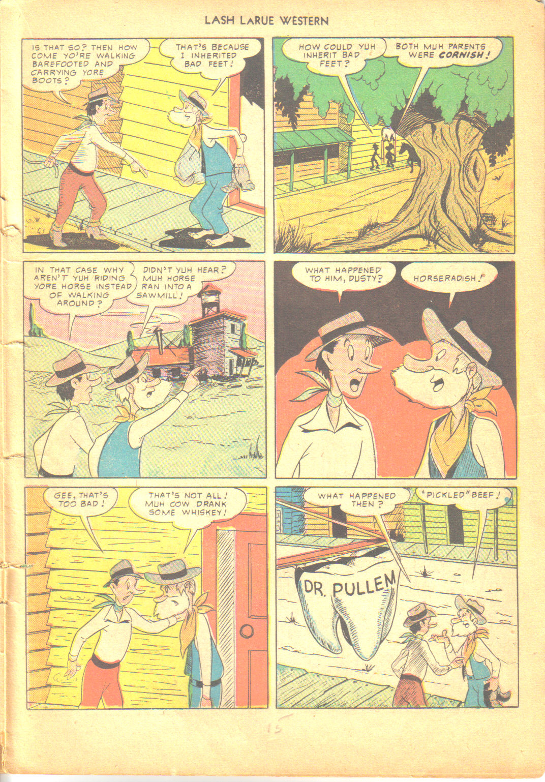 Read online Lash Larue Western (1949) comic -  Issue #6 - 15
