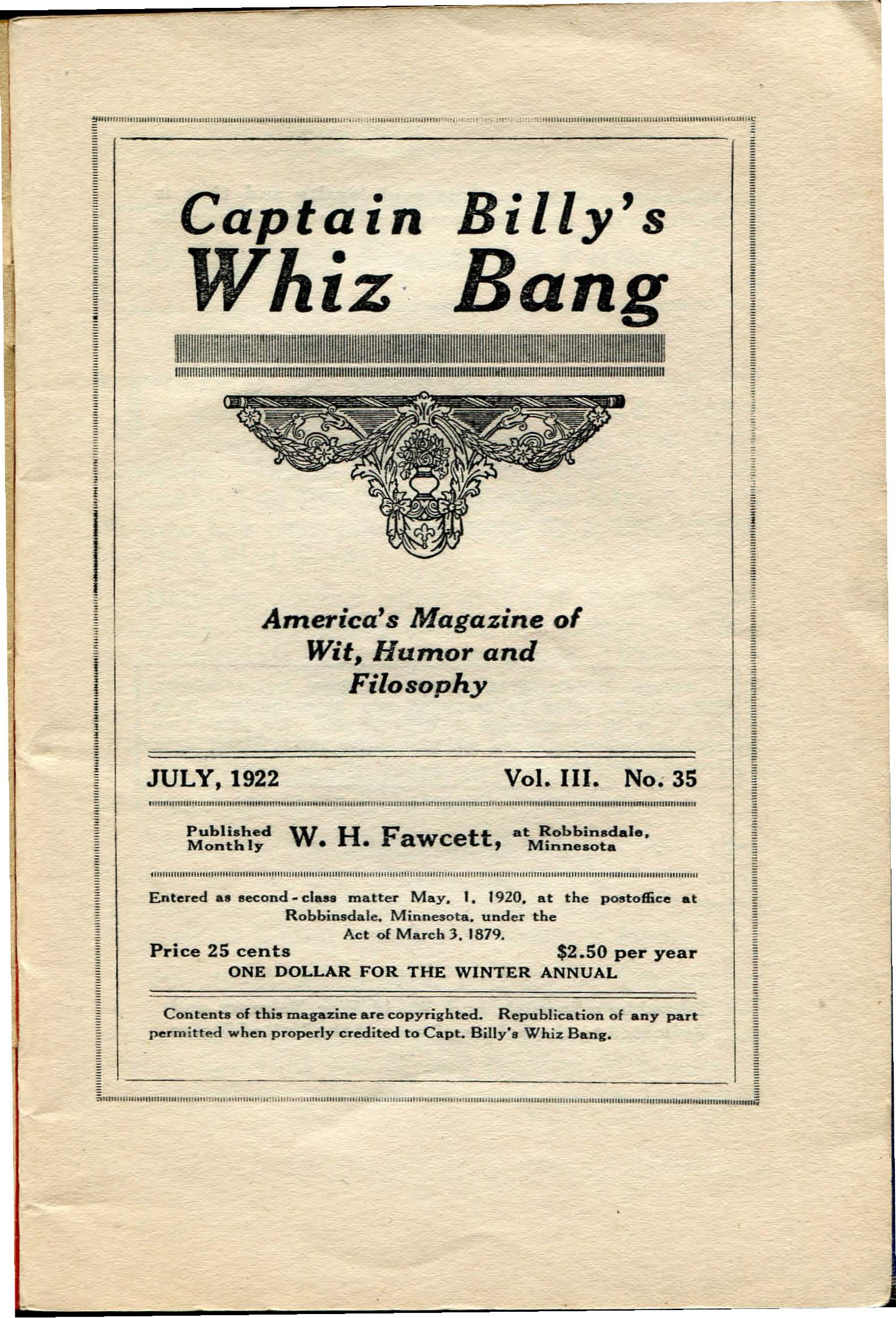 Read online Captain Billy's Whiz Bang comic -  Issue #35 - 3