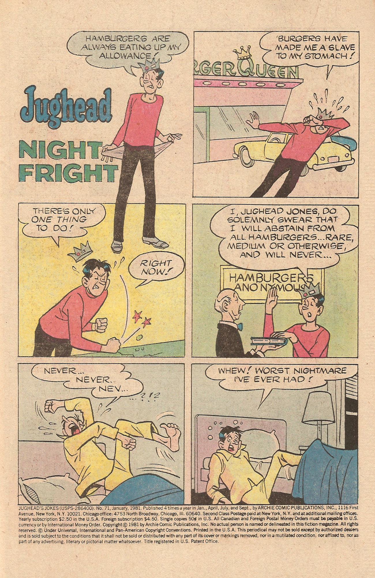 Read online Jughead's Jokes comic -  Issue #71 - 3