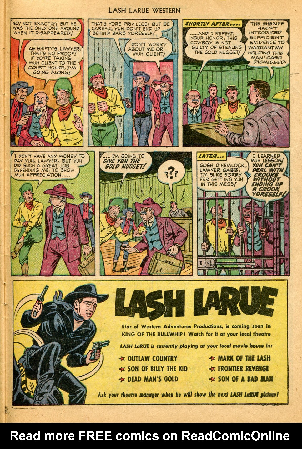 Read online Lash Larue Western (1949) comic -  Issue #9 - 27