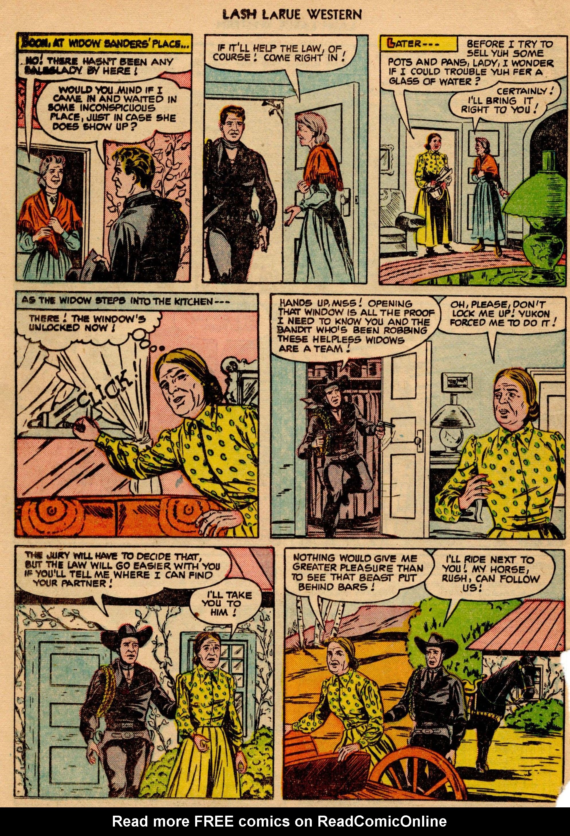 Read online Lash Larue Western (1949) comic -  Issue #18 - 19