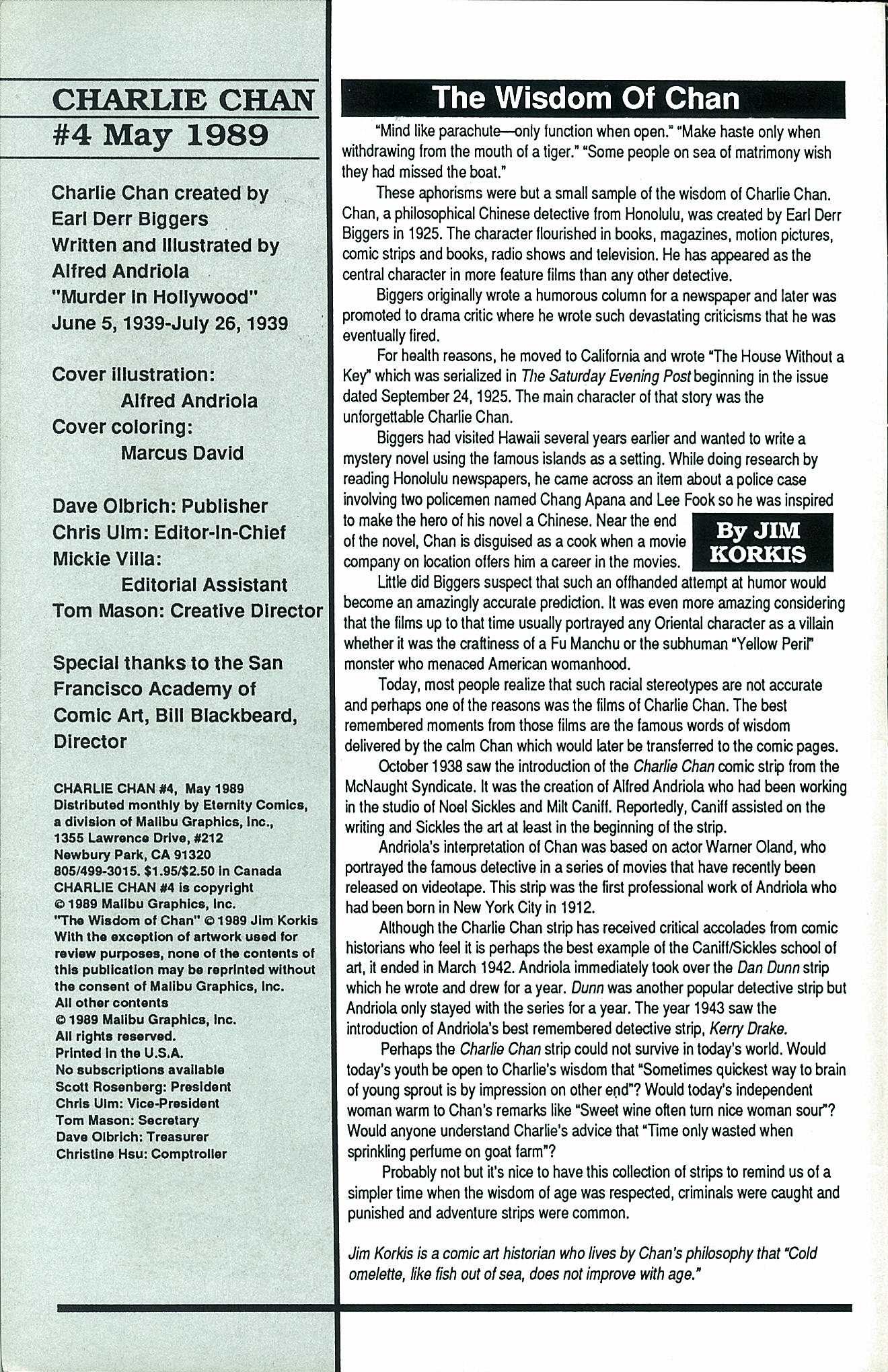 Read online Charlie Chan comic -  Issue #4 - 2