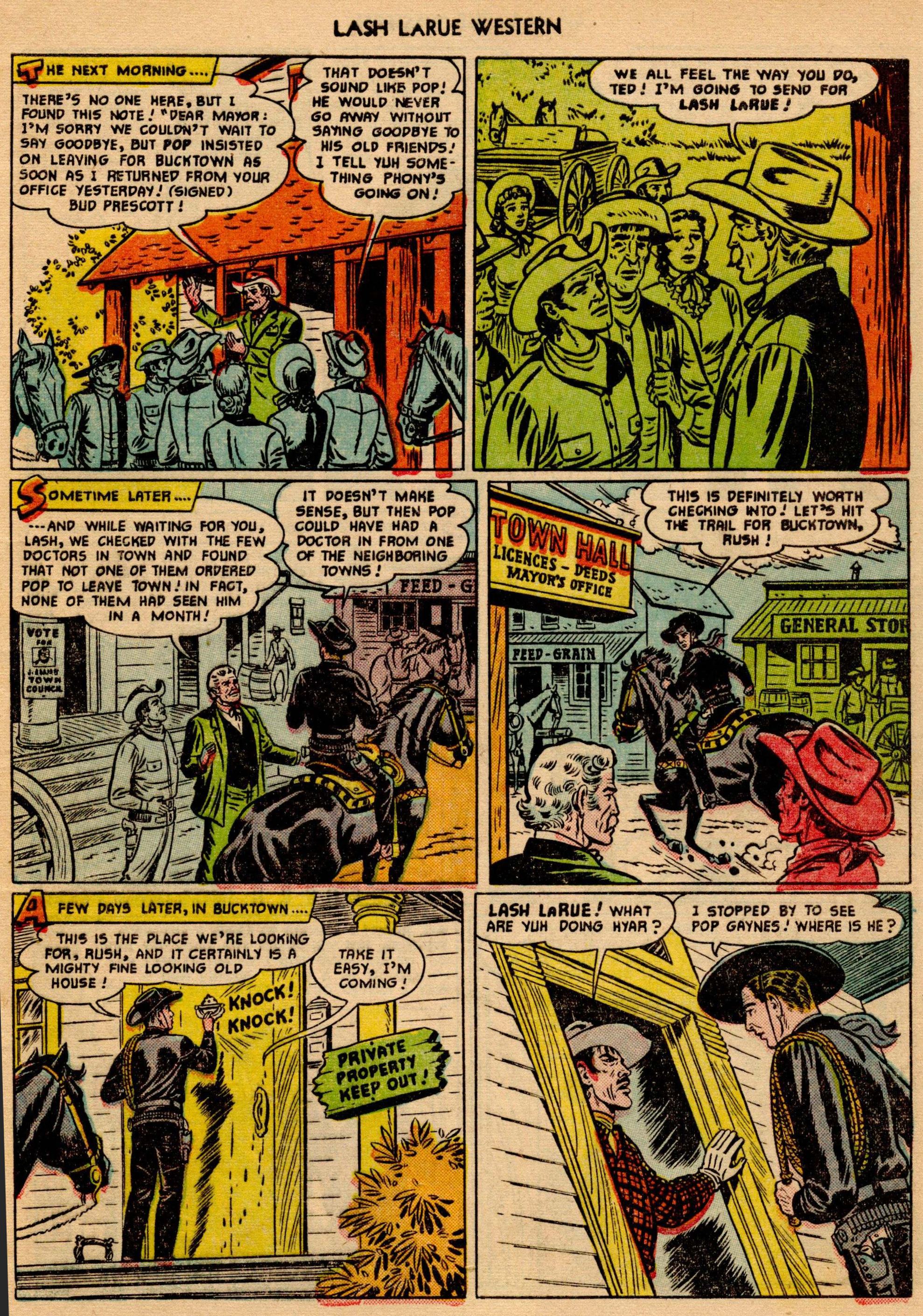 Read online Lash Larue Western (1949) comic -  Issue #18 - 4