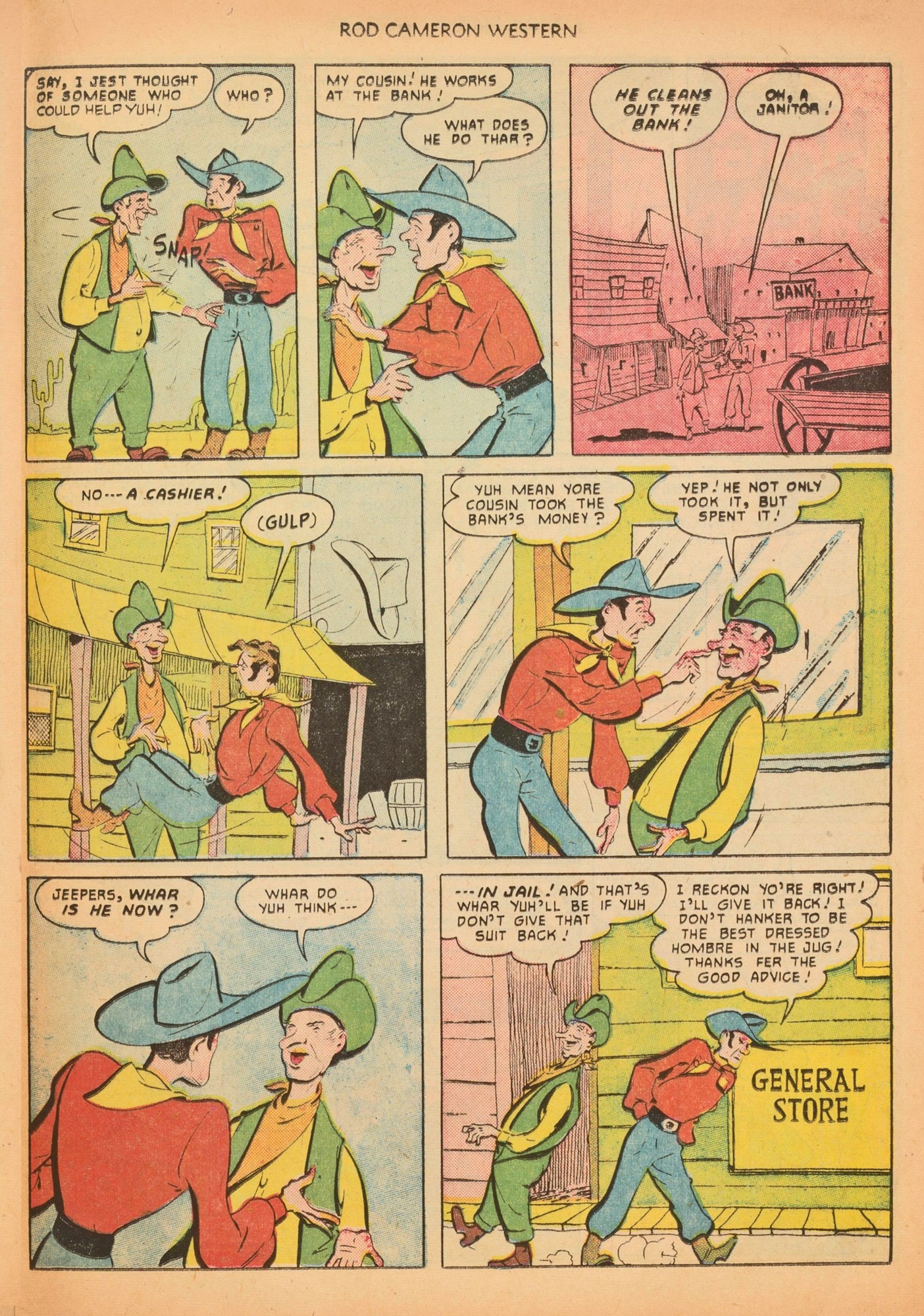Read online Rod Cameron Western comic -  Issue #9 - 21