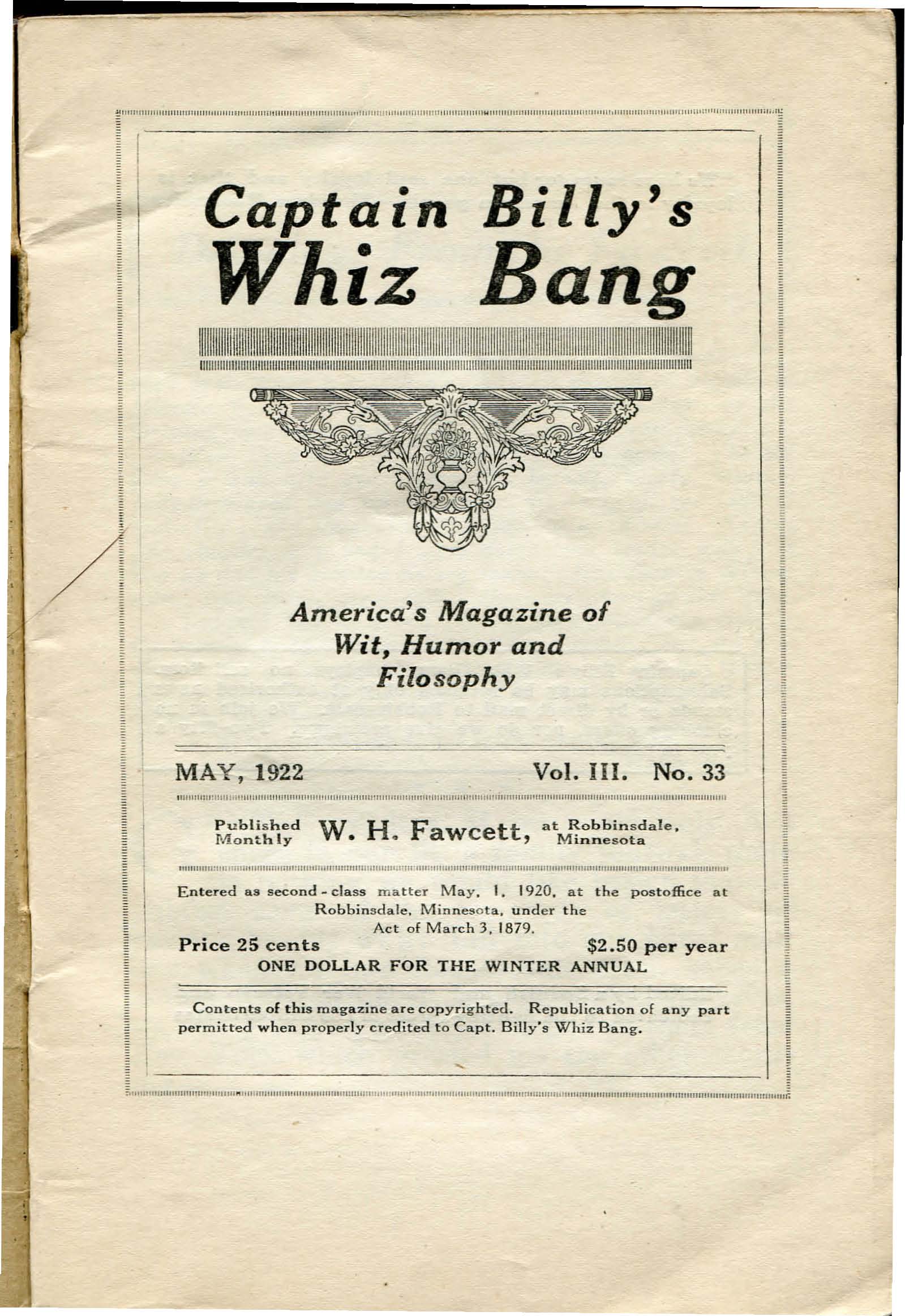 Read online Captain Billy's Whiz Bang comic -  Issue #33 - 3