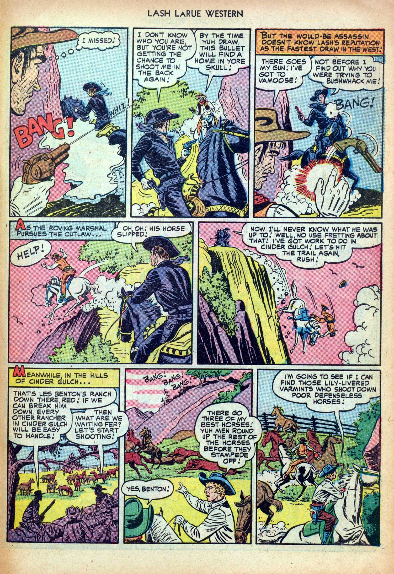 Read online Lash Larue Western (1949) comic -  Issue #24 - 27