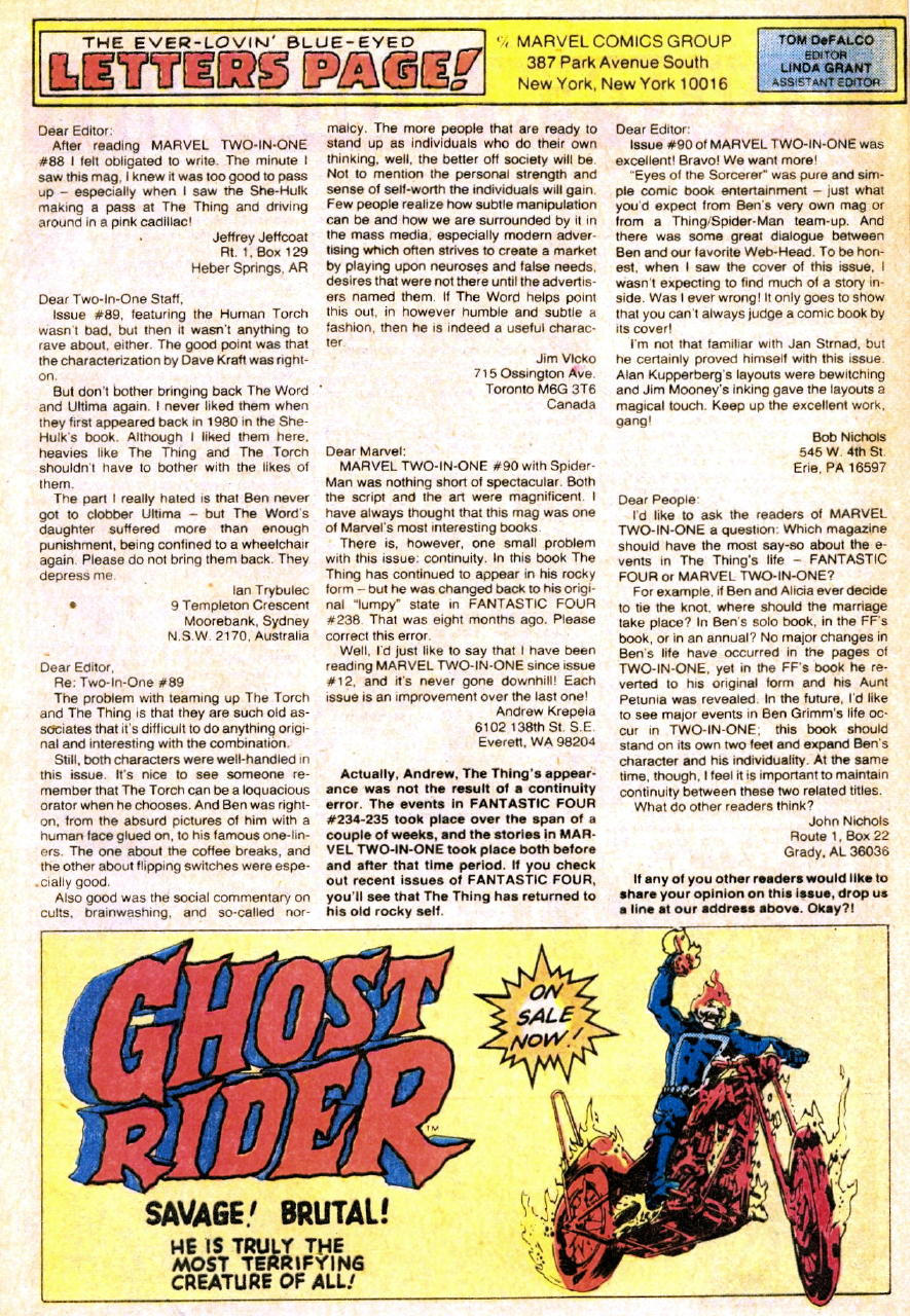 Read online Marvel Two-In-One comic -  Issue #95 - 29