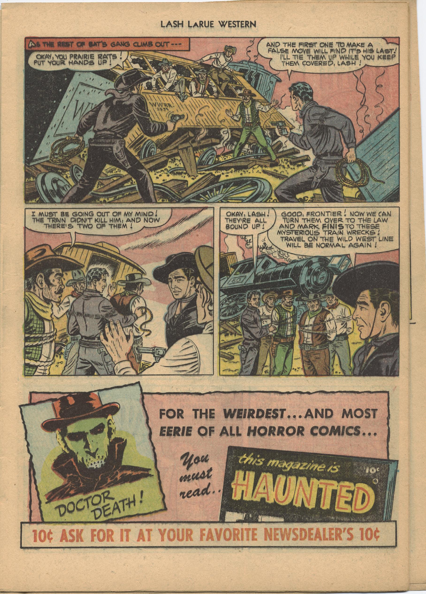 Read online Lash Larue Western (1949) comic -  Issue #21 - 13